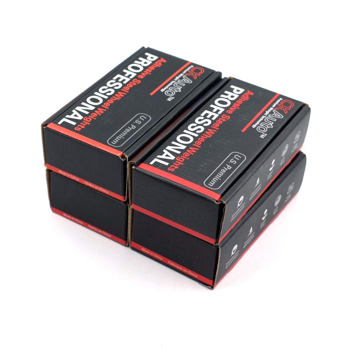 Ckauto 4 Boxes, 504 Pcs, 1/2Oz, 0.5Oz, Black, Adhesive Stick On Wheel Weights, 63Oz/Box, Us Quality