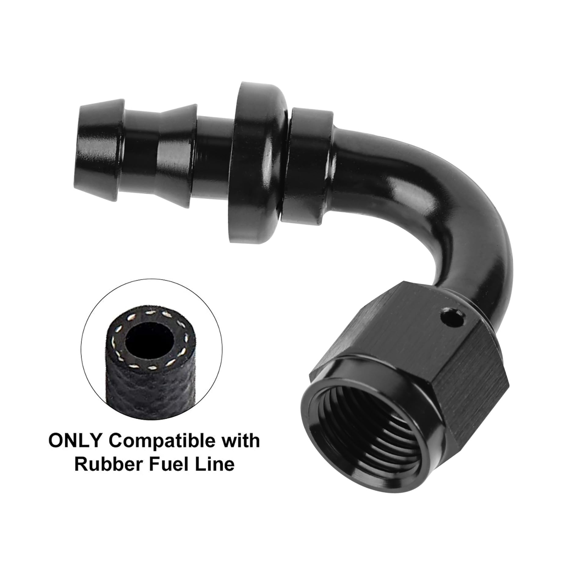Evil Energy 10An 120 Degree Push Lock Hose Fitting End Black