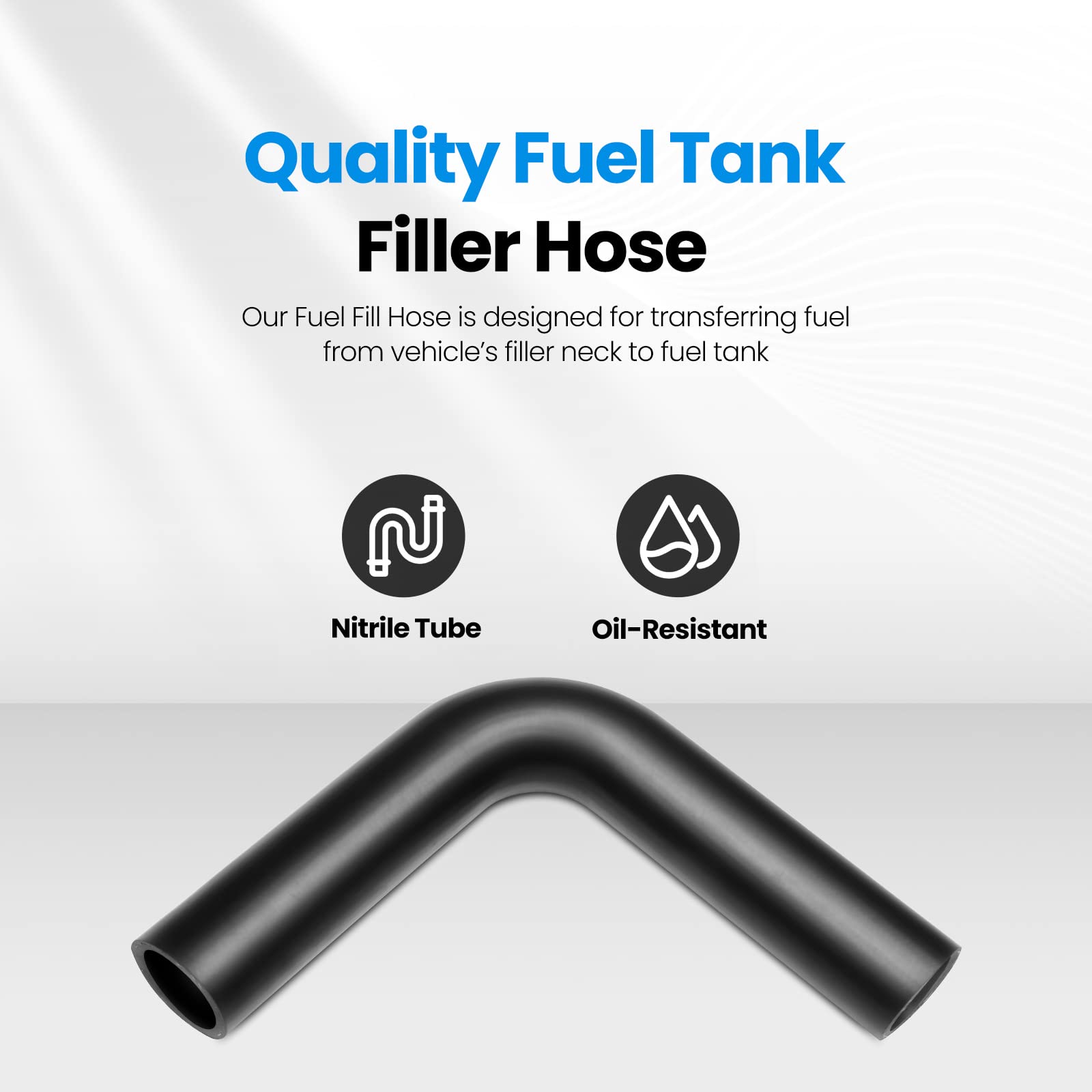 Tkkeuep Gasoline Fuel Filler Neck Hose With 4 Hose Clamps,1 1/2 Inches Inside Diameter Fuel Filler Hose, Reinforced Gas Tank Fil