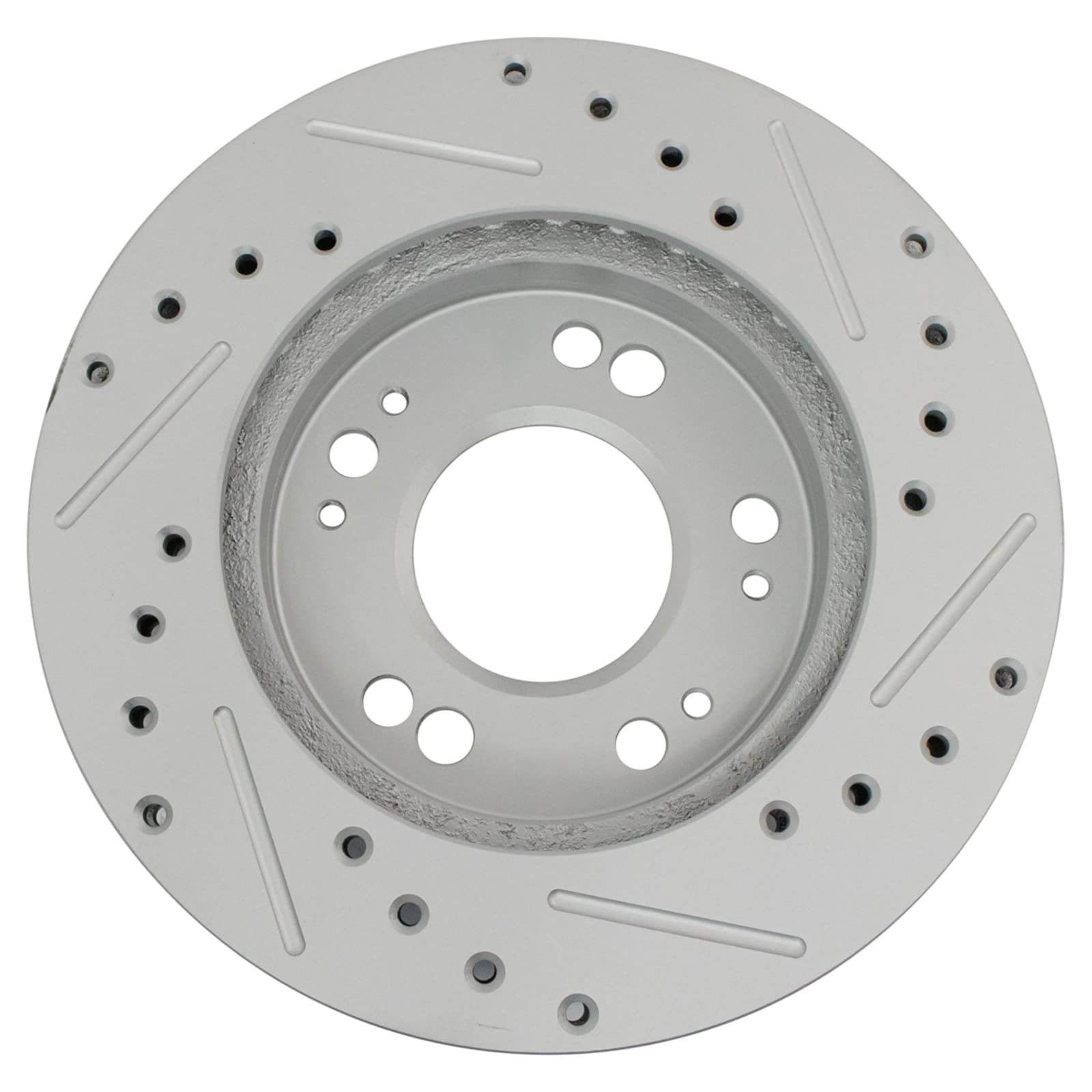 Trq Performance Disc Brake Rotor Drilled & Slotted G-Coated Front Pair