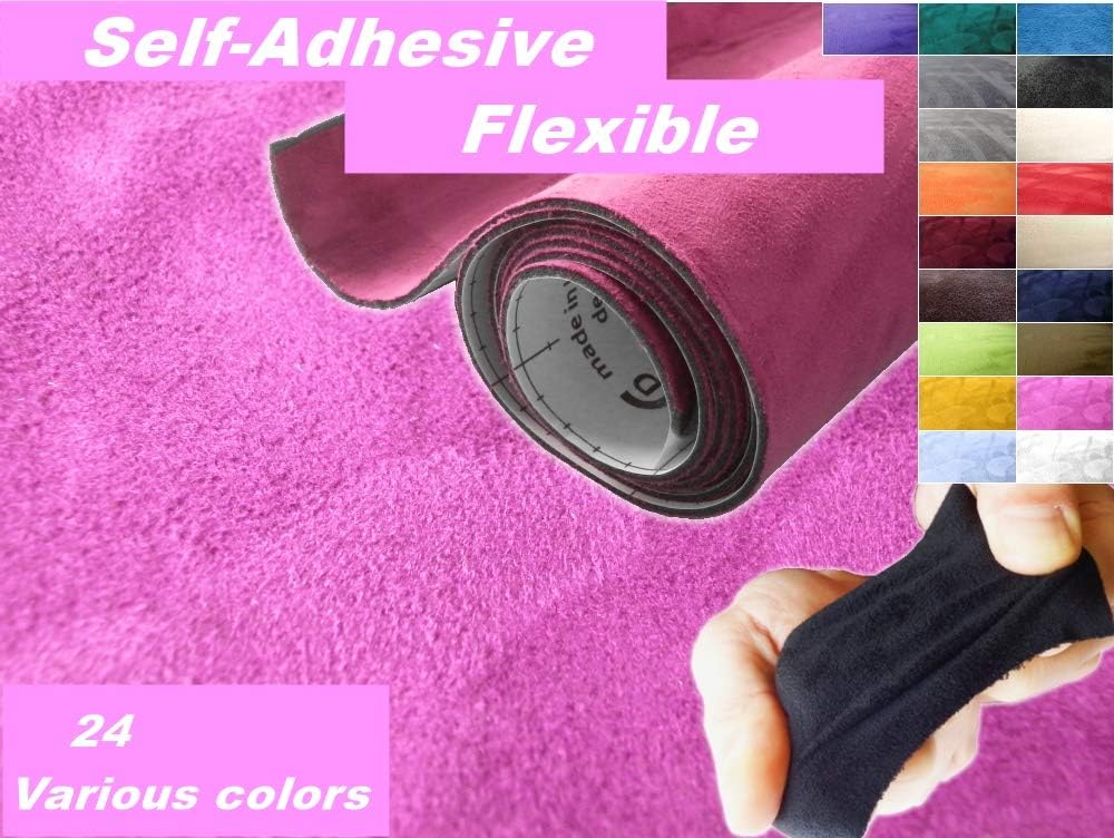 JNK NETWORKS Suede Fabric Wrap - Self Adhesive Film Sticker 8 x 55 Inches Silky Decal Sheet for Car Interior Furniture Upholster
