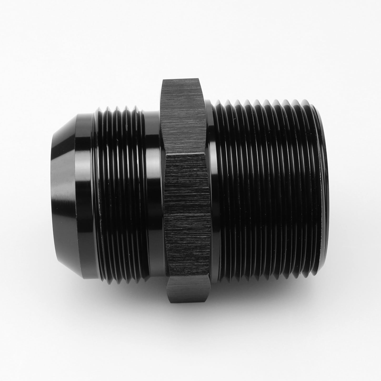 Ac Performance Male 1'' Npt To -16 An Flare Adapter Straight Aluminum Black