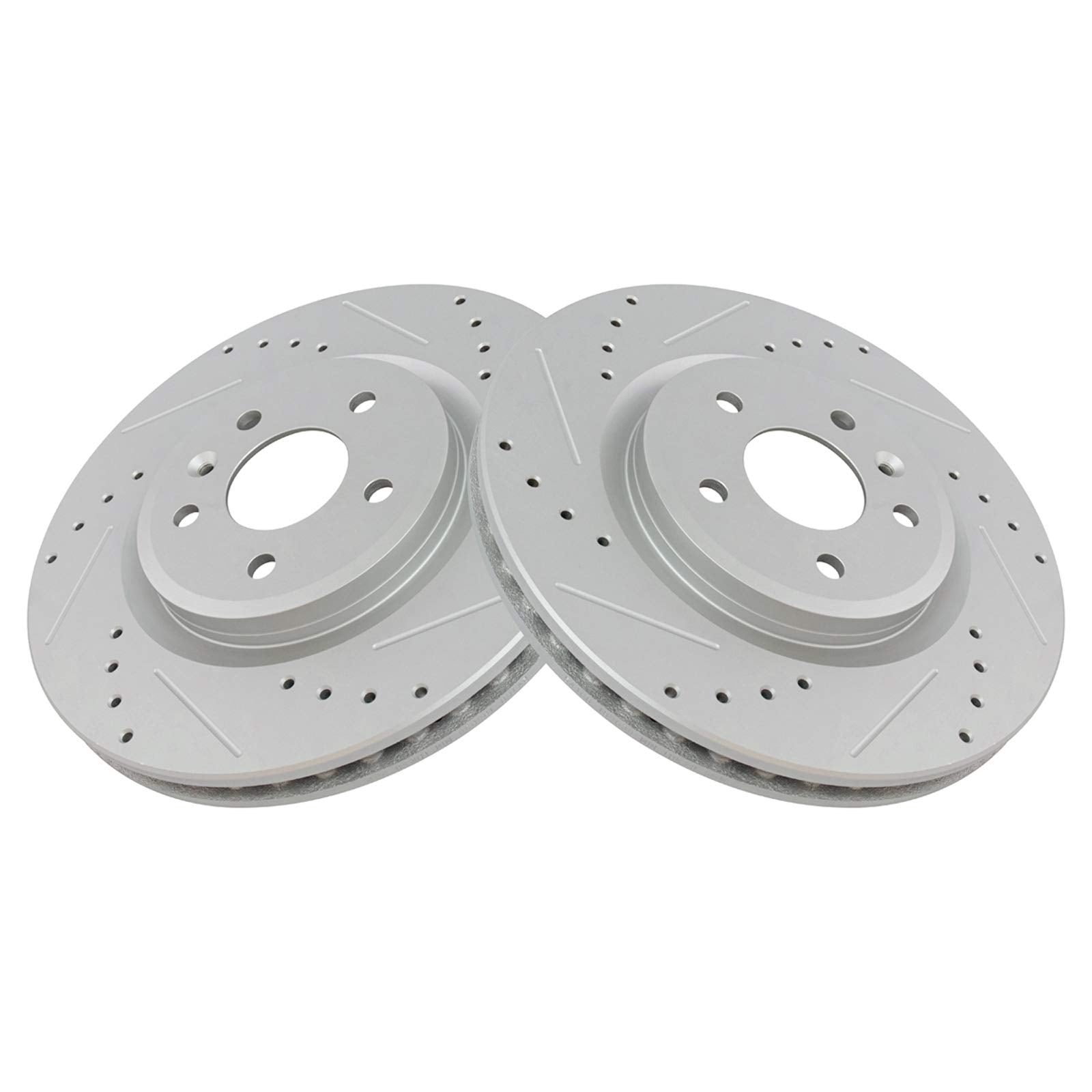 Trq Front Performance Brake Rotors Set Premium G-Coated Compatible With 2011-2019 Ford Explorer 2009-2019 Flex 2010-2019 Taurus