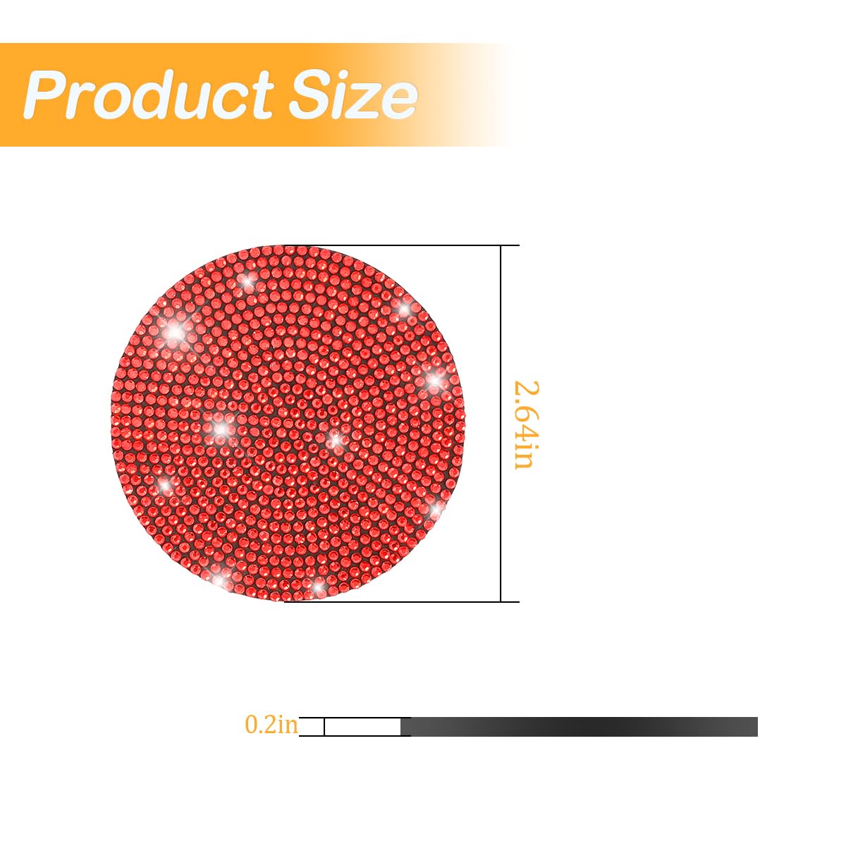 Osilly Bling Car Cup Holder Coaster, 2 Pack Crystal Rhinestone Anti-Slip Insert Coasters, Universal 2.75 Inch Fashion Automotive