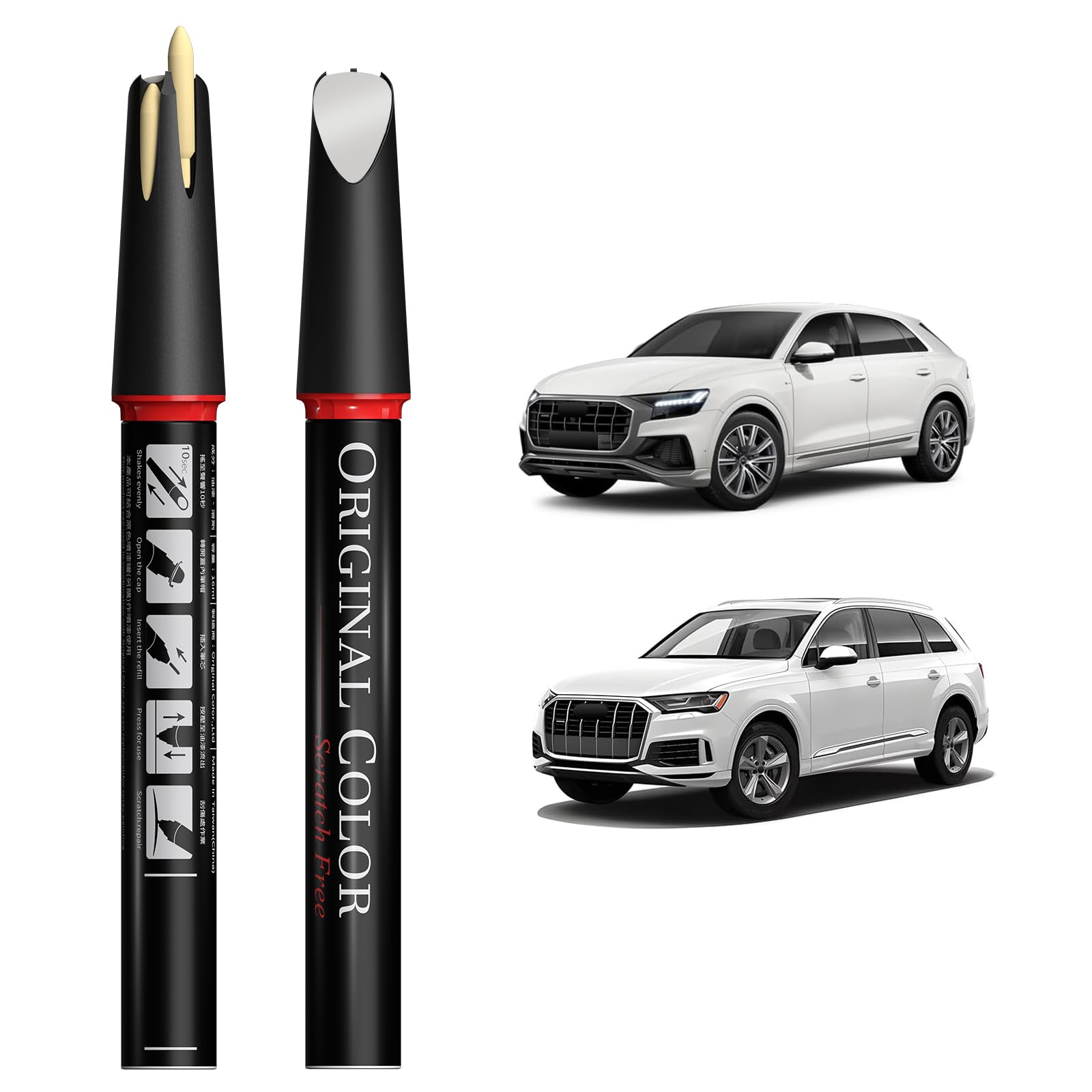 Carhoo LC9A/0Q Carrara White Suitable for Audi Exact Match Touch Up Paint Pen Car Scratch Repair - Genuine Custom Color(16ml)