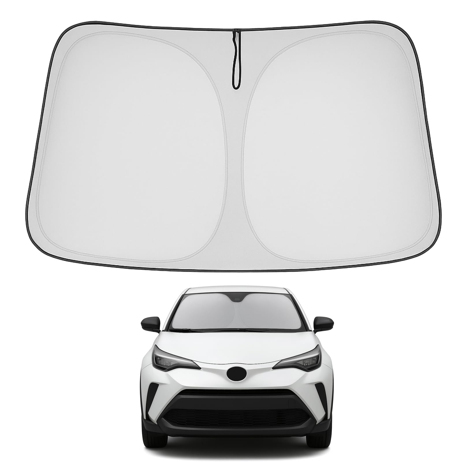 Proadsy Front Windshield Sun Shade Foldable Sunshade Protector Custom Fit 2018-2023 Toyota Ch-R C-Hr Chr, Xle Premium Cuv Winter