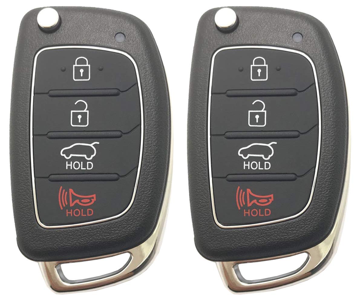 Horande Folding Replacement Key Fob Cover Case Fit For Hyundai 2015-2017 Sonata 2013-2015 Santa Fe Tucson Keyless Entry Key Fob 