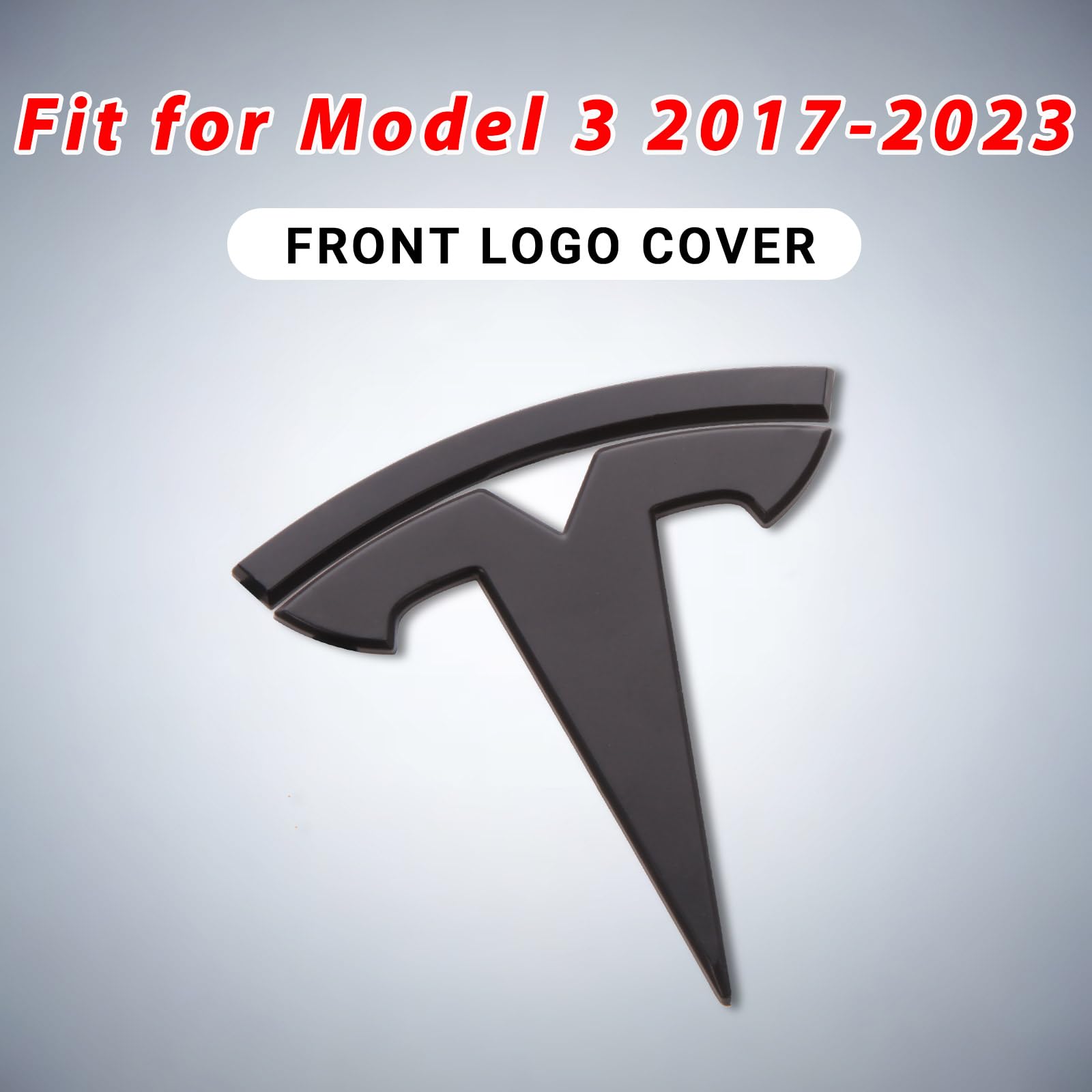 Emblem Accessories For Tesla Model 3 Logo Sticker 2023 2022-2017 Model 3 Decals (Black)