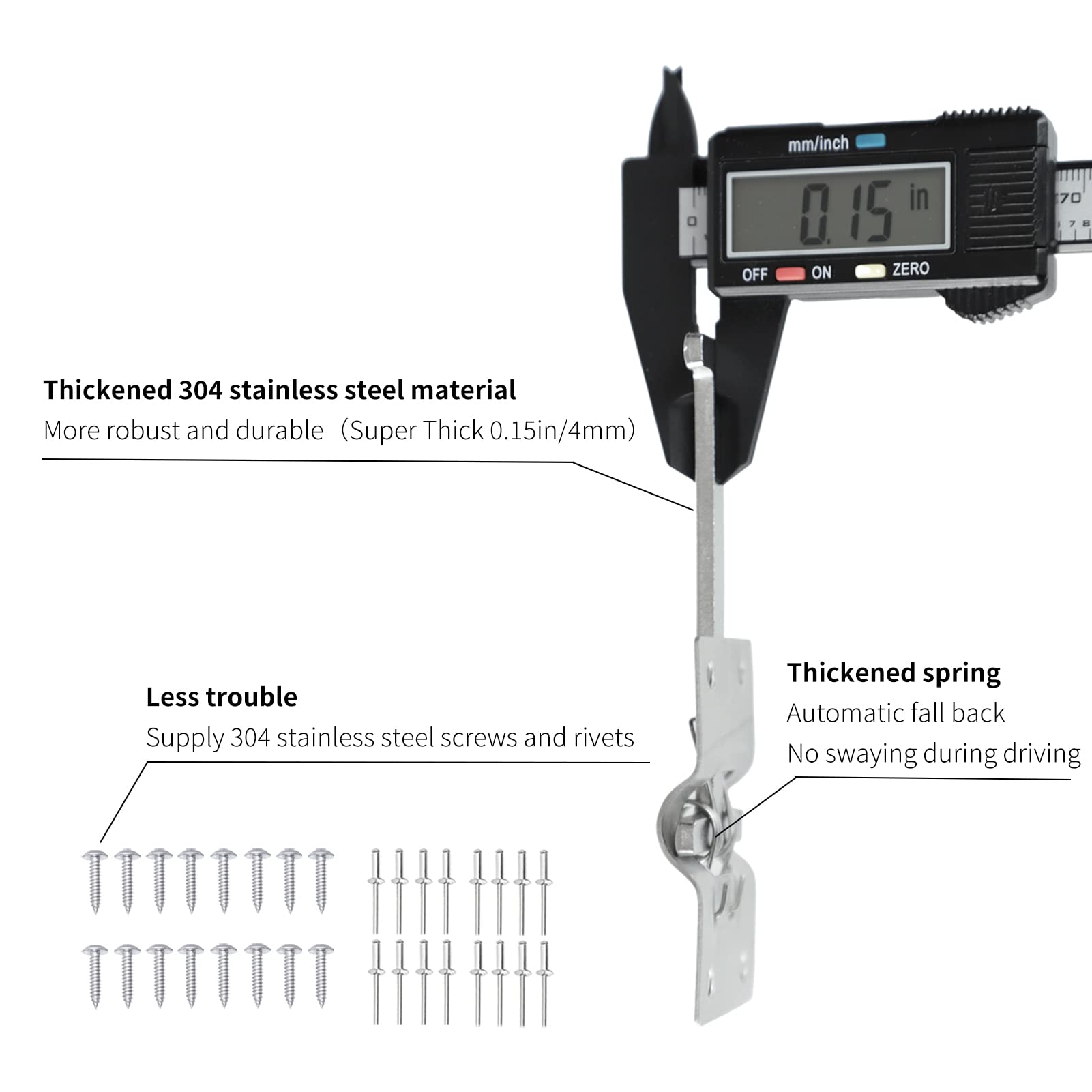 ESUDNT RV Door Holder 304 Stainless Steel Thicker T-Style Entry Door Catch Latch for Camper, Travel Trailer, Cargo (2 Pack, Scre