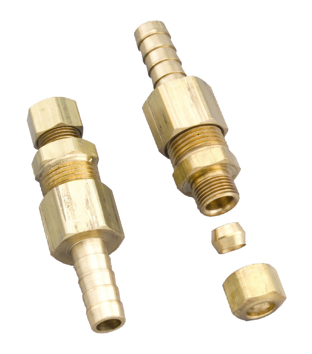 Derale 13031 5/16'' Cooler Line To 3/8'' Npt Hose Barb Universal Transmission Line Fitting, Brass