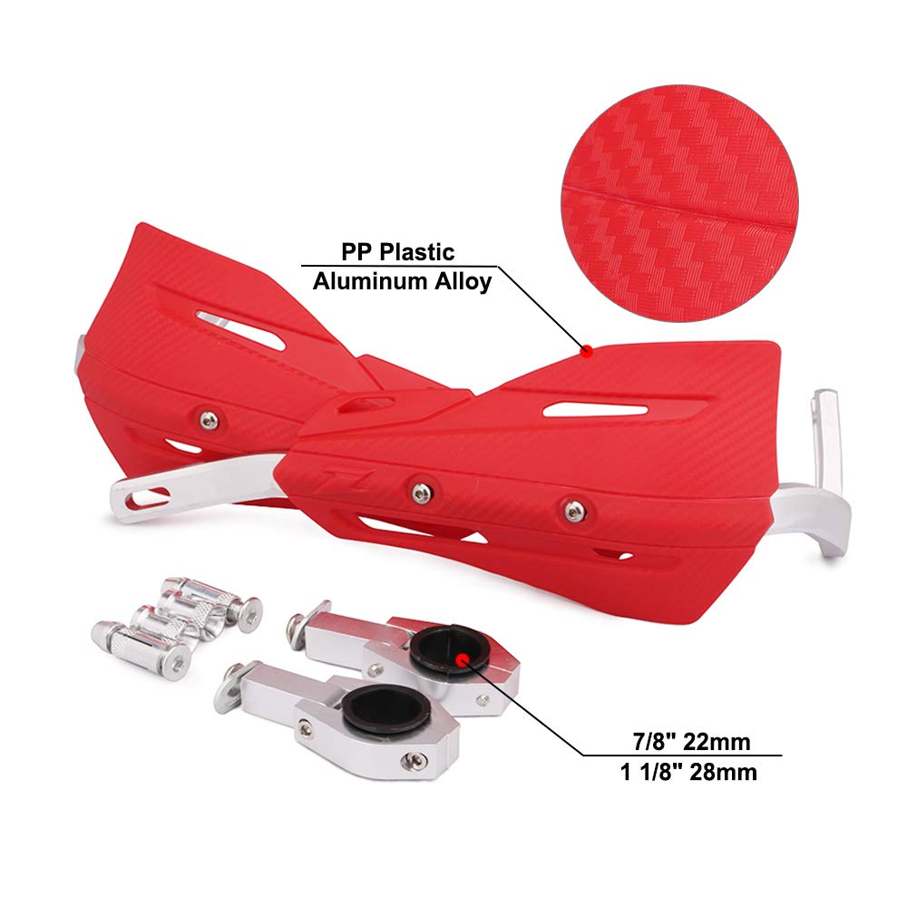 JFG RACING Dirt Bike Handguards,Motorcycle 7/8'' and 1 1/8'' Hand Guards Aluminum Universal for Dirt Pit Bike MX Motocross Super