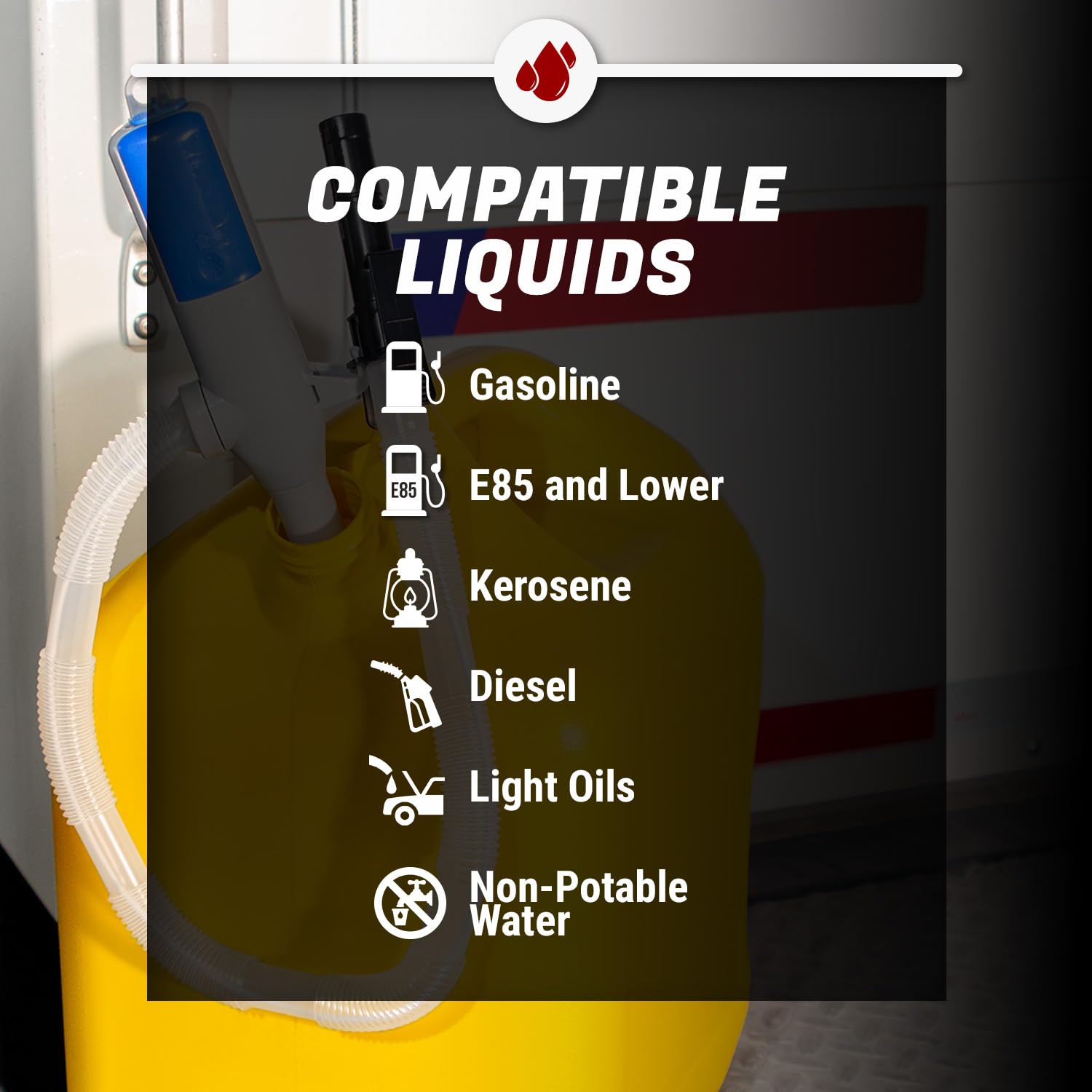 TERA PUMP Battery Powered Gas Transfer Pump With Auto-Stop System, AA Battery Powered Liquid Transfer Pmp (Batteries NOT Included)