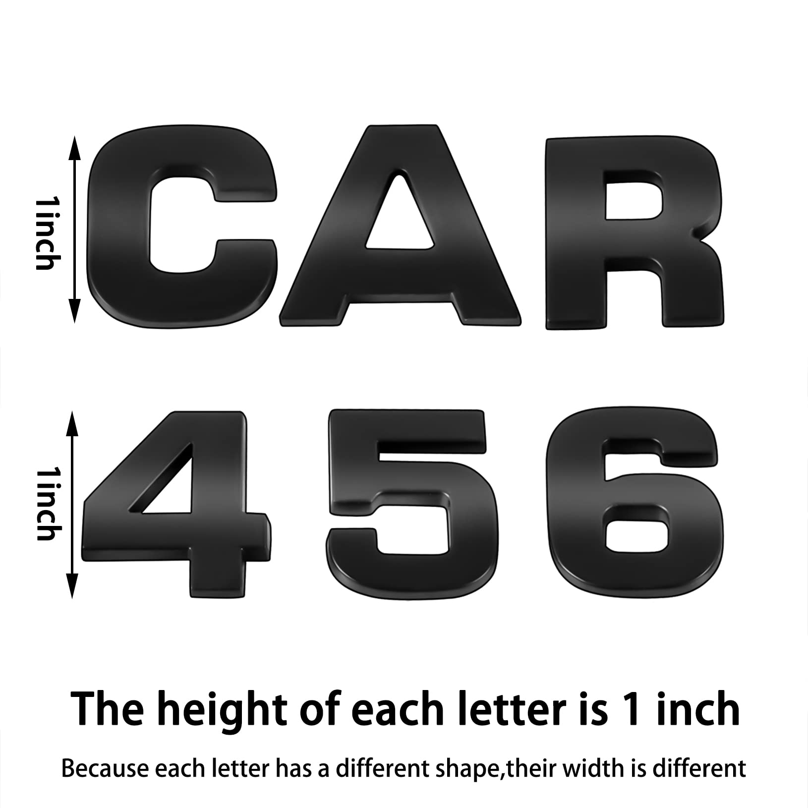 Lamoutor 43Pcs Car Emblem Letters Sticker Diy 3D Chrome Number Symbol Badge Decal(Black)