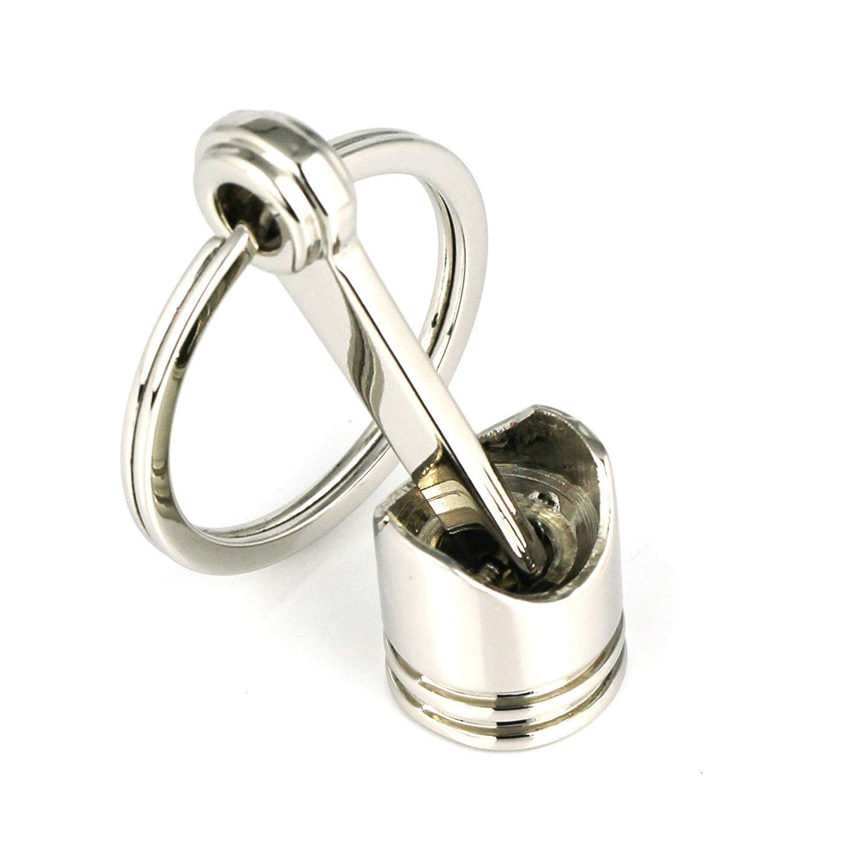 Maycom Creative Polished Silver Engine Piston Keychain Key Chain Ring Keyring Keyfob 86076