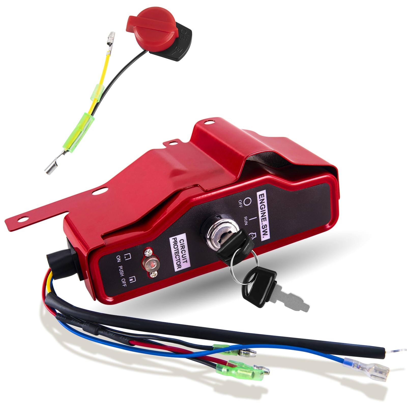 Fanzko Gx390 Ignition Key Switch Box W/Keys Engine Stop On Switch For Honda Gx340 Gx390 11Hp 13Hp Gas Engine