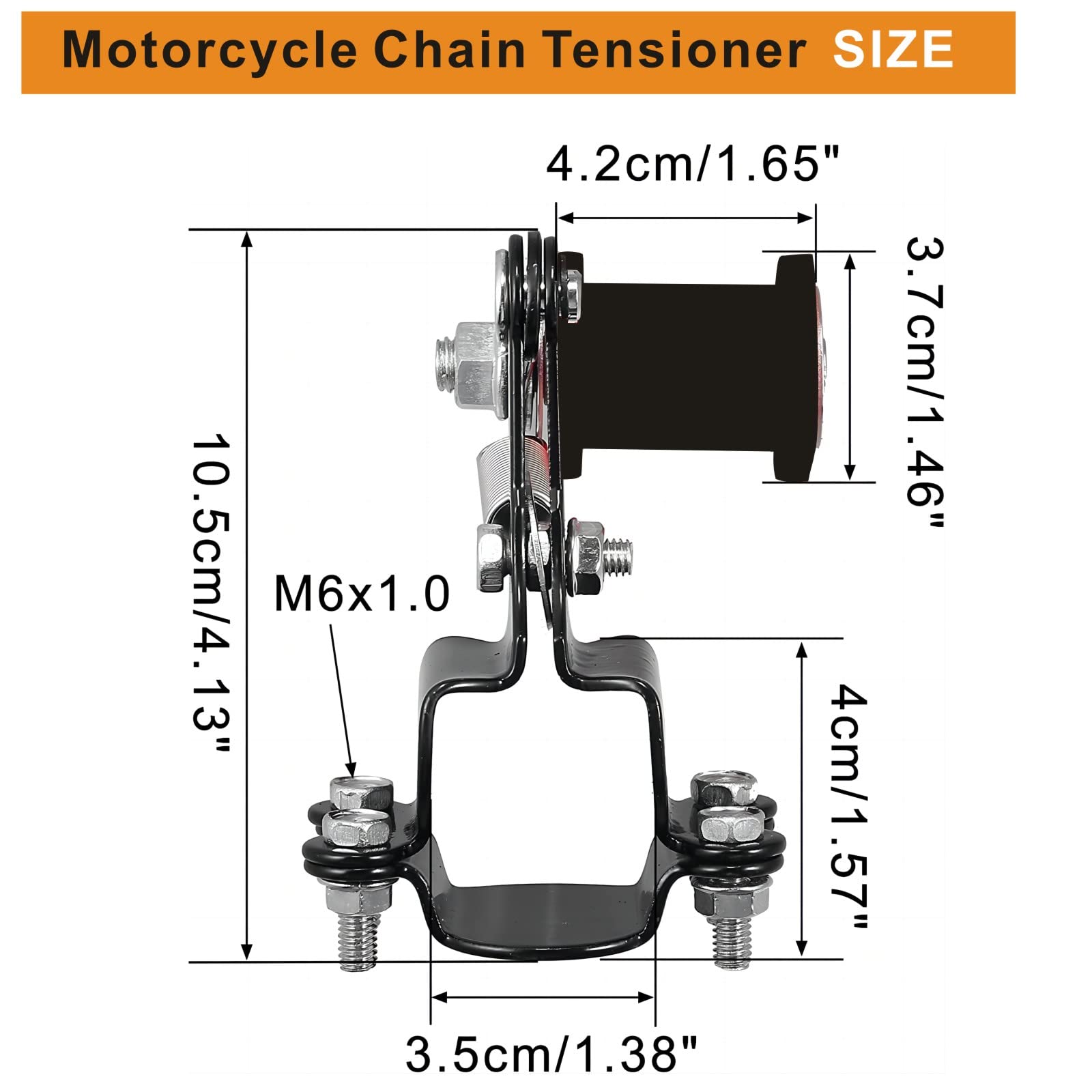 Motcoda Motorized Bike Universal Chain Tensioner Heavy Chain Tensioner Adjuster Spring Sprocket Chain Tensioner For Motorized Bicycle Dirt Pit Pro Dirt Bike (Upgraded 3 Spare Wheels)