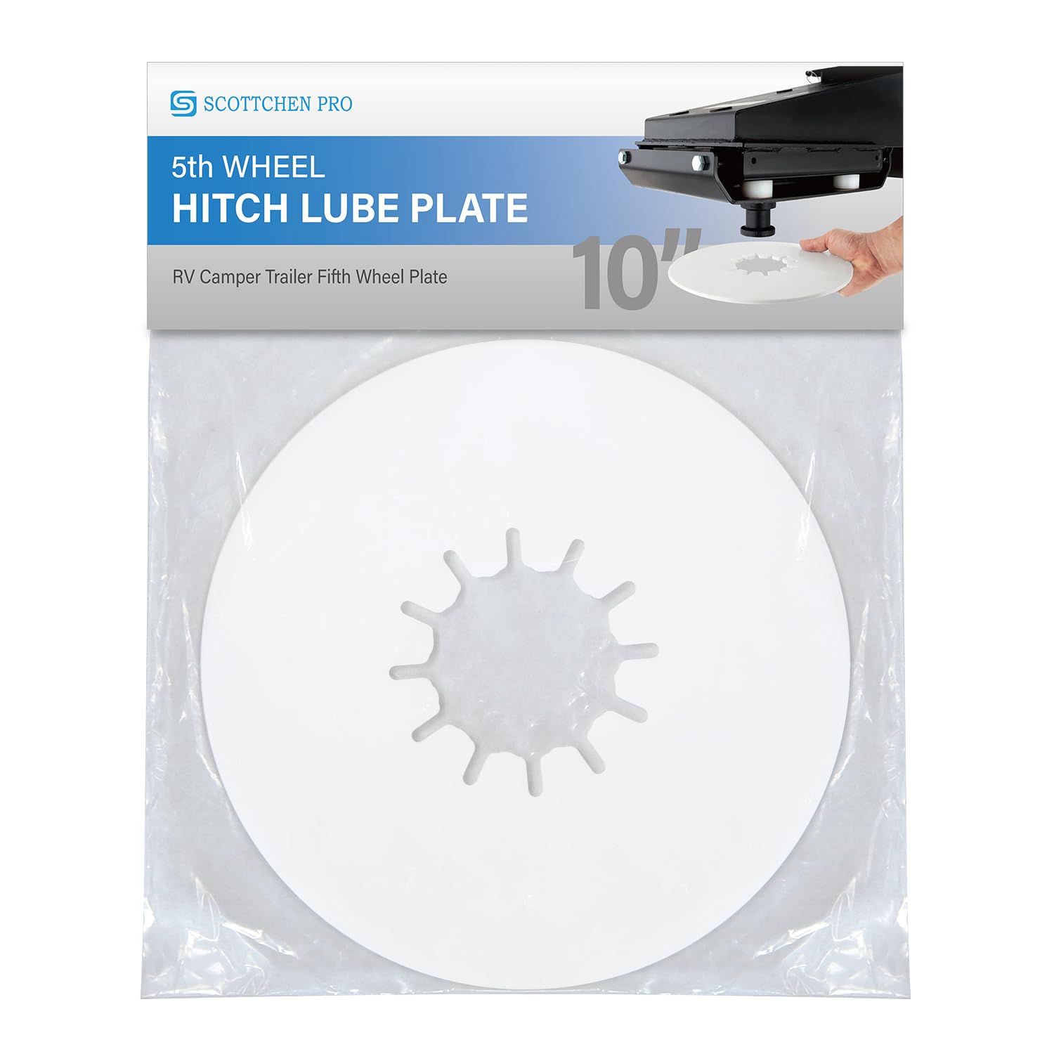 Scottchen Pro 5Th Wheel Hitch Lube Plate 10In Rv Camper Trailer Fifth Wheel Plate - 1Pack