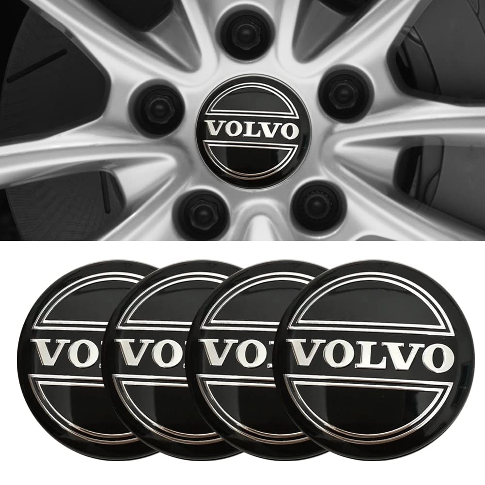 4pcs Wheel Center Caps Sticker for Volvo S90 S60 XC60 XC40 XC90 V40 V60 S60 S80, Aluminium Wheel Center Hub Covers Sticker, 56mm