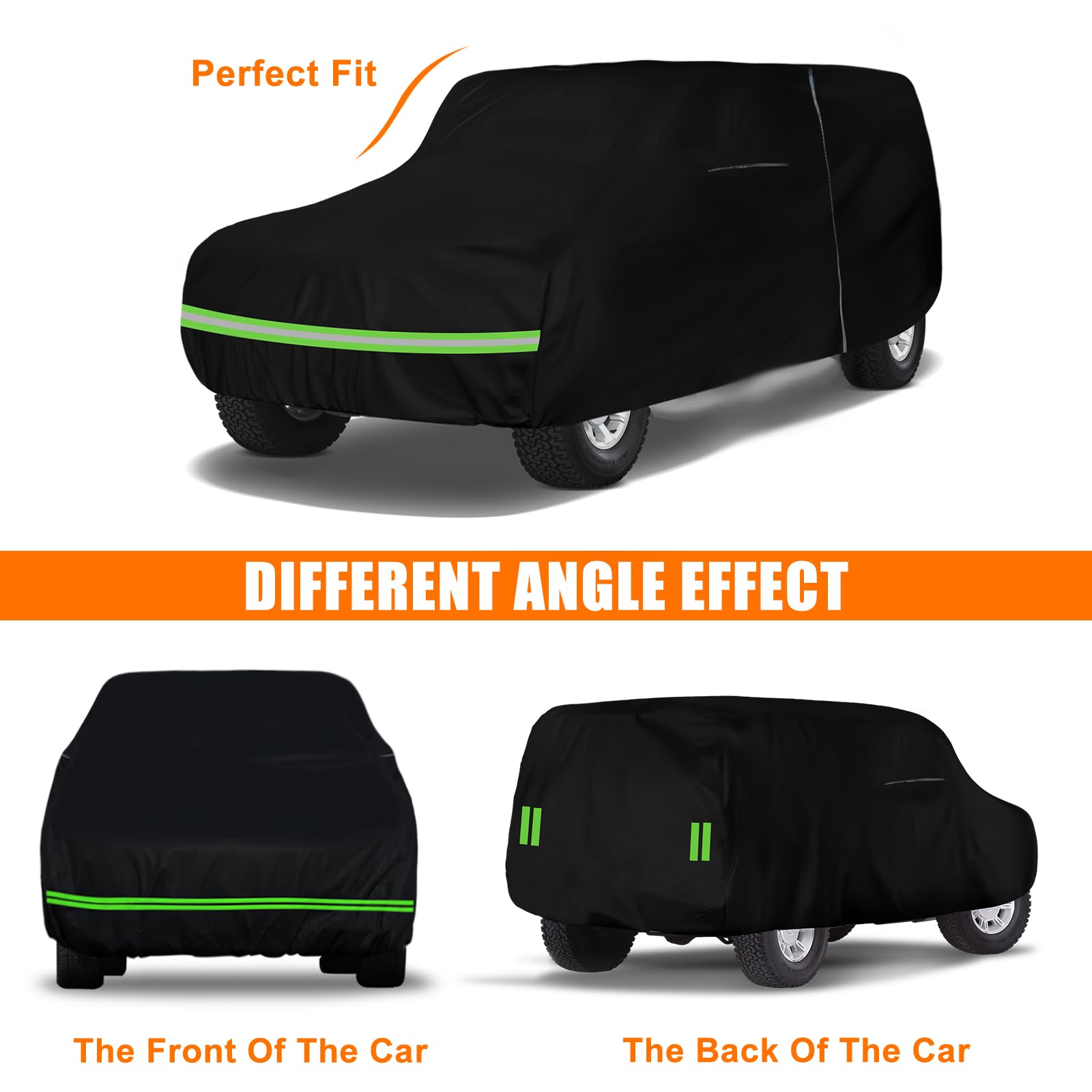 Waterproof Car Covers Replace For 1965-1977 Ford Bronco, 6 Layers All Weather Custom-Fit Car Cover With Zipper Door & Windproof