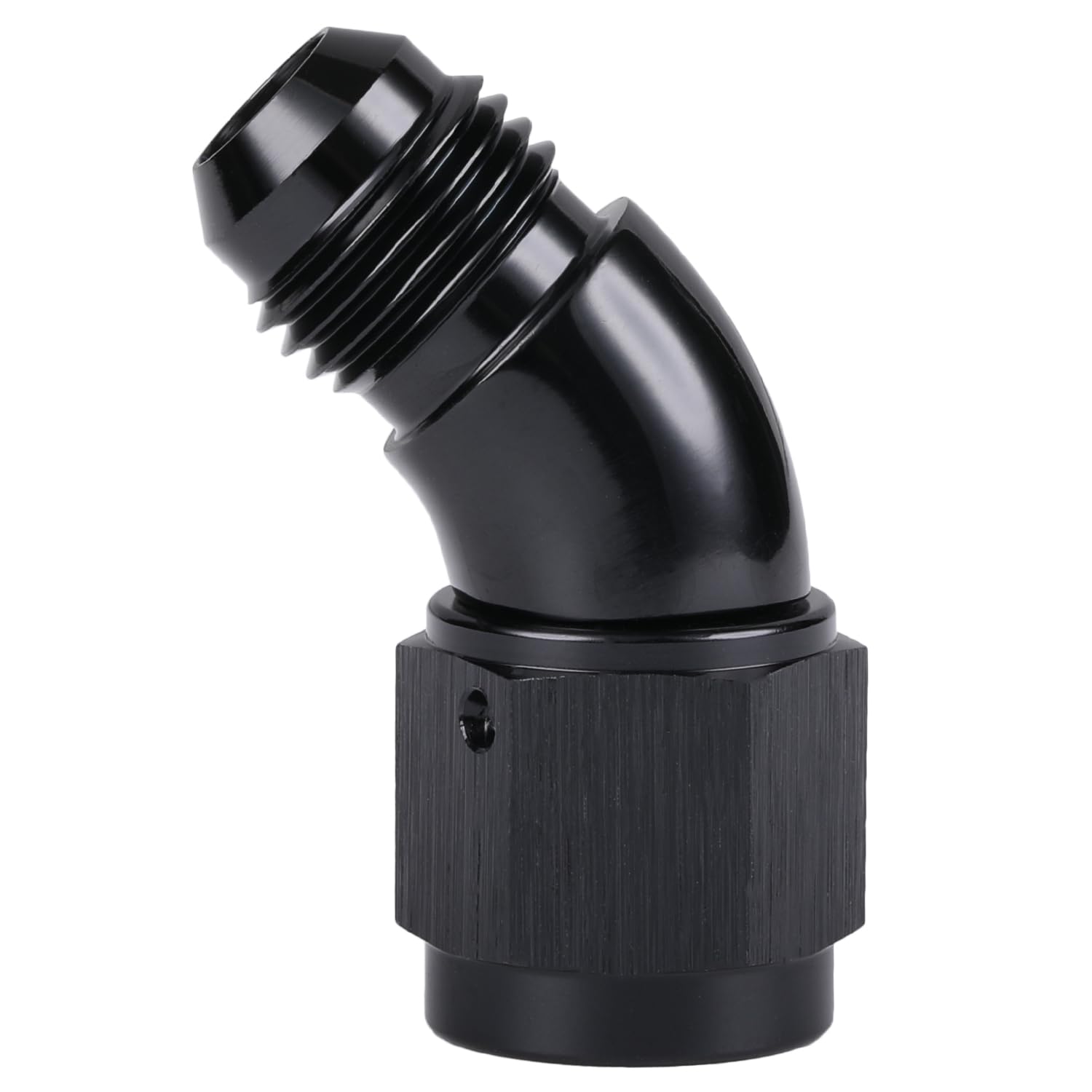 Podavelle 45 Degree 6An Male To 6An Female Swivel Full Flow Fitting Adapter Coupler Aluminum Black