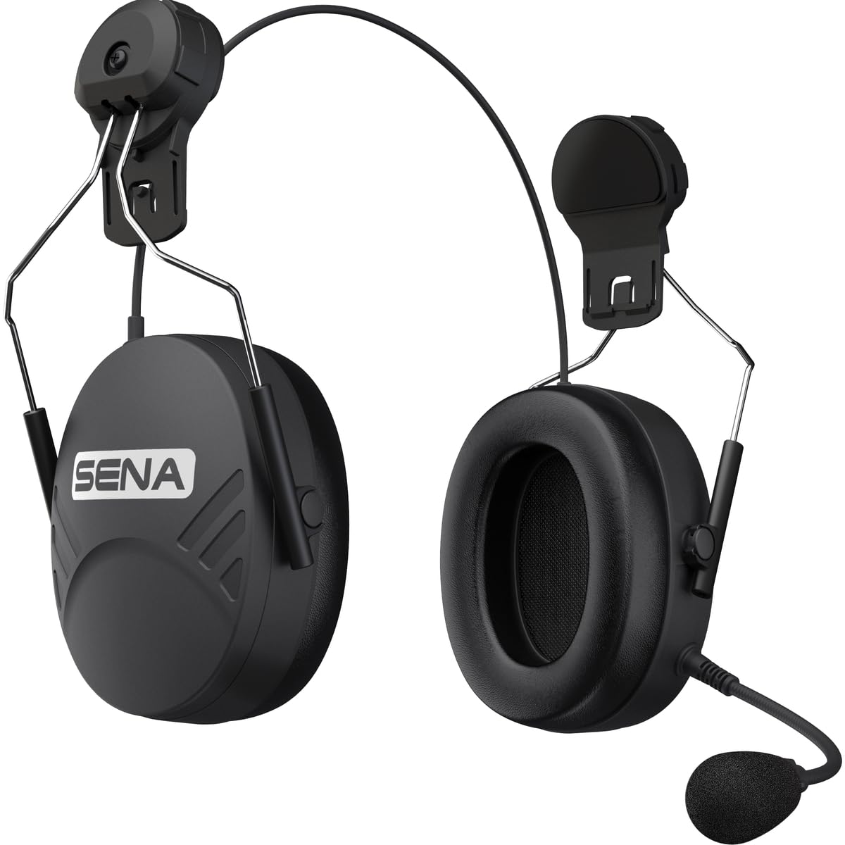 Sena Tufftalk Lite Hard Hat Mount Earmuff With Long-Range Bluetooth Communication, Black