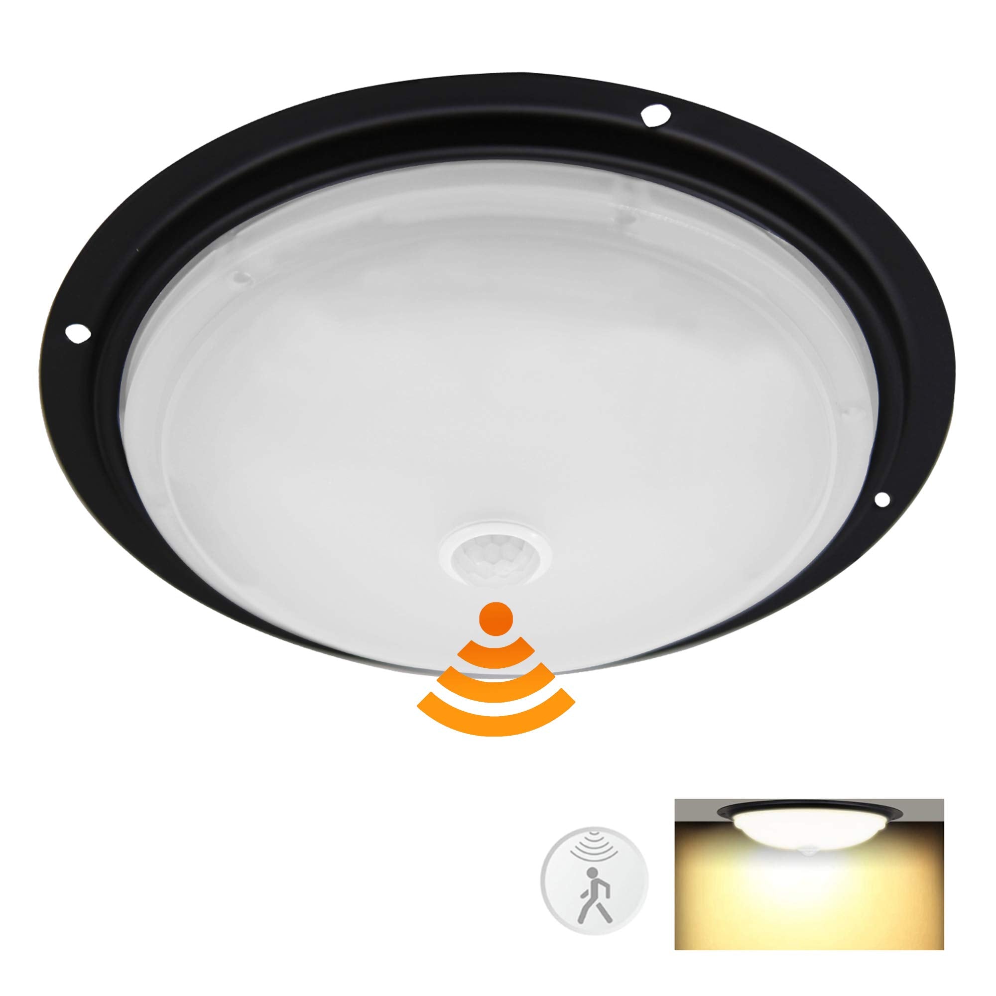 Facon 12V 8 RV Porch Light Scare Light Security Light - Ceiling/Wall Light Use in Door&Out Door, with PIR Motion Sensor Functi