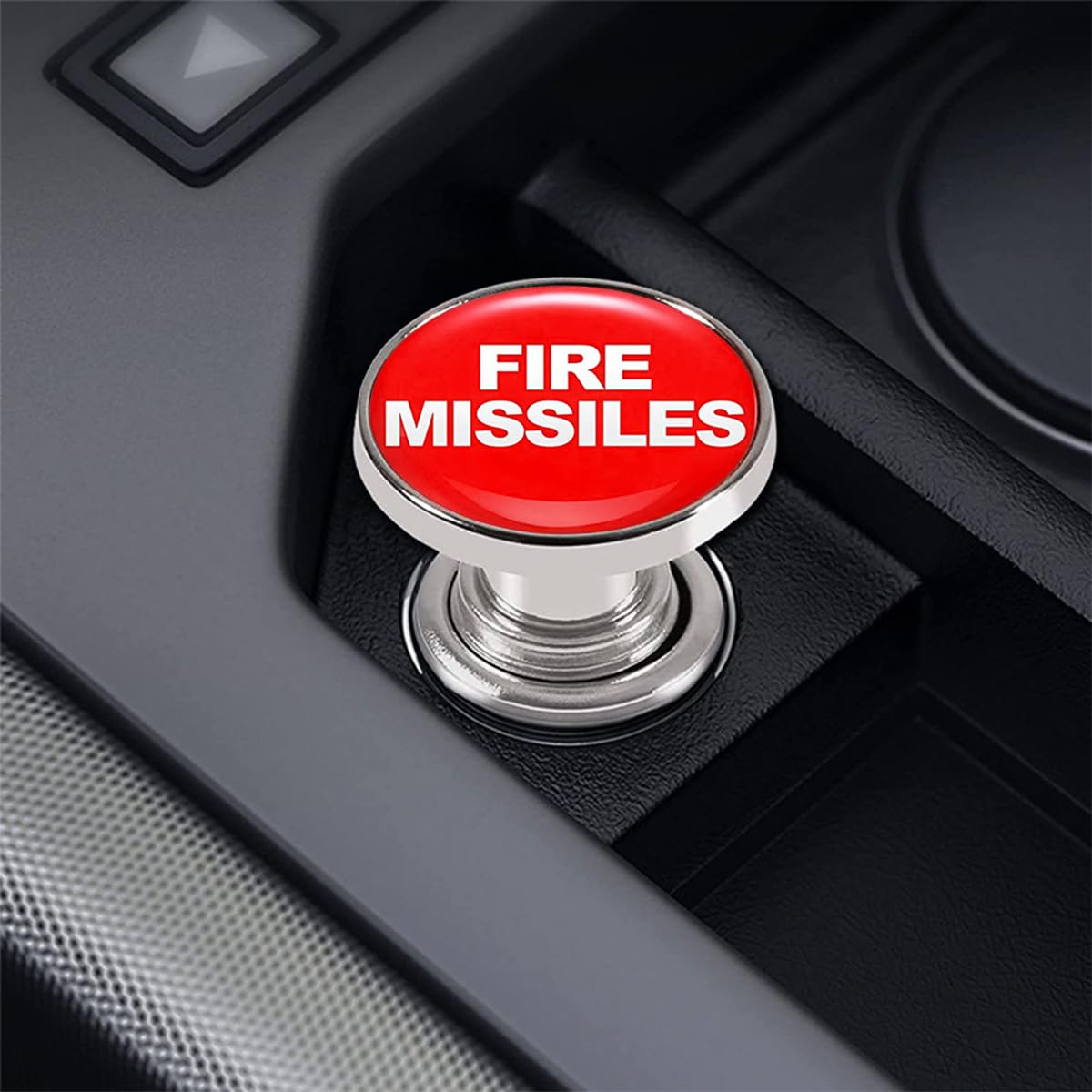 AUCELI Fire Missiles Button Car Cigarette Lighter Plug, Aluminum Alloy Push Button Cigarette Lighter Replacement For Most Vehicl