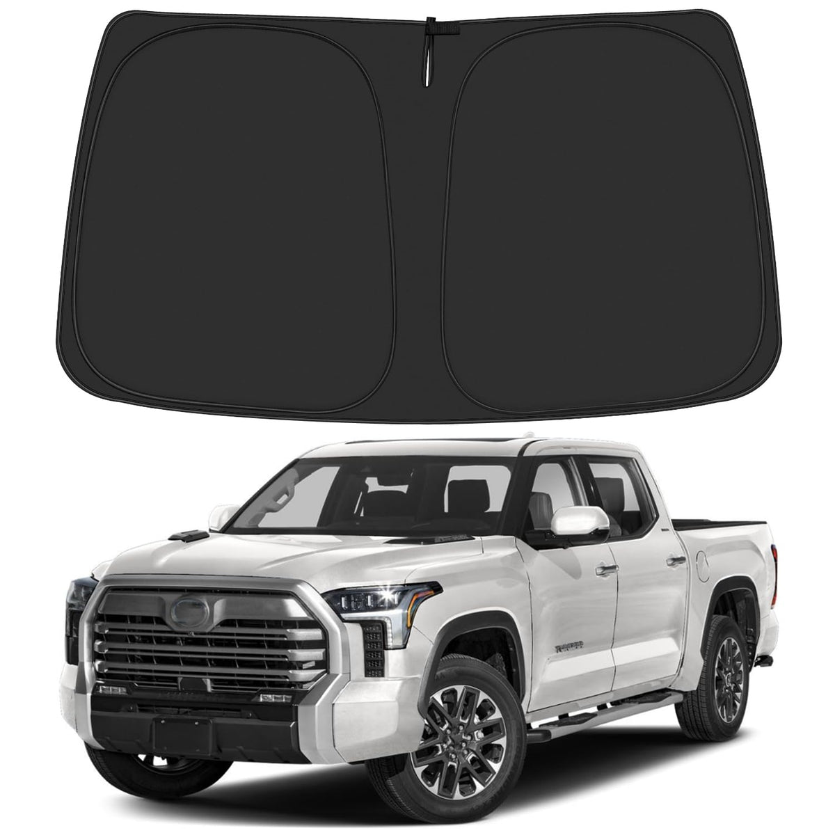 ULROLIT Windshield Sun Shade for 2022 2023 2024 Toyo-ta Tundra Limited, SR5, Platinum, TRD Pro Pickup Accessories, Foldable Wind