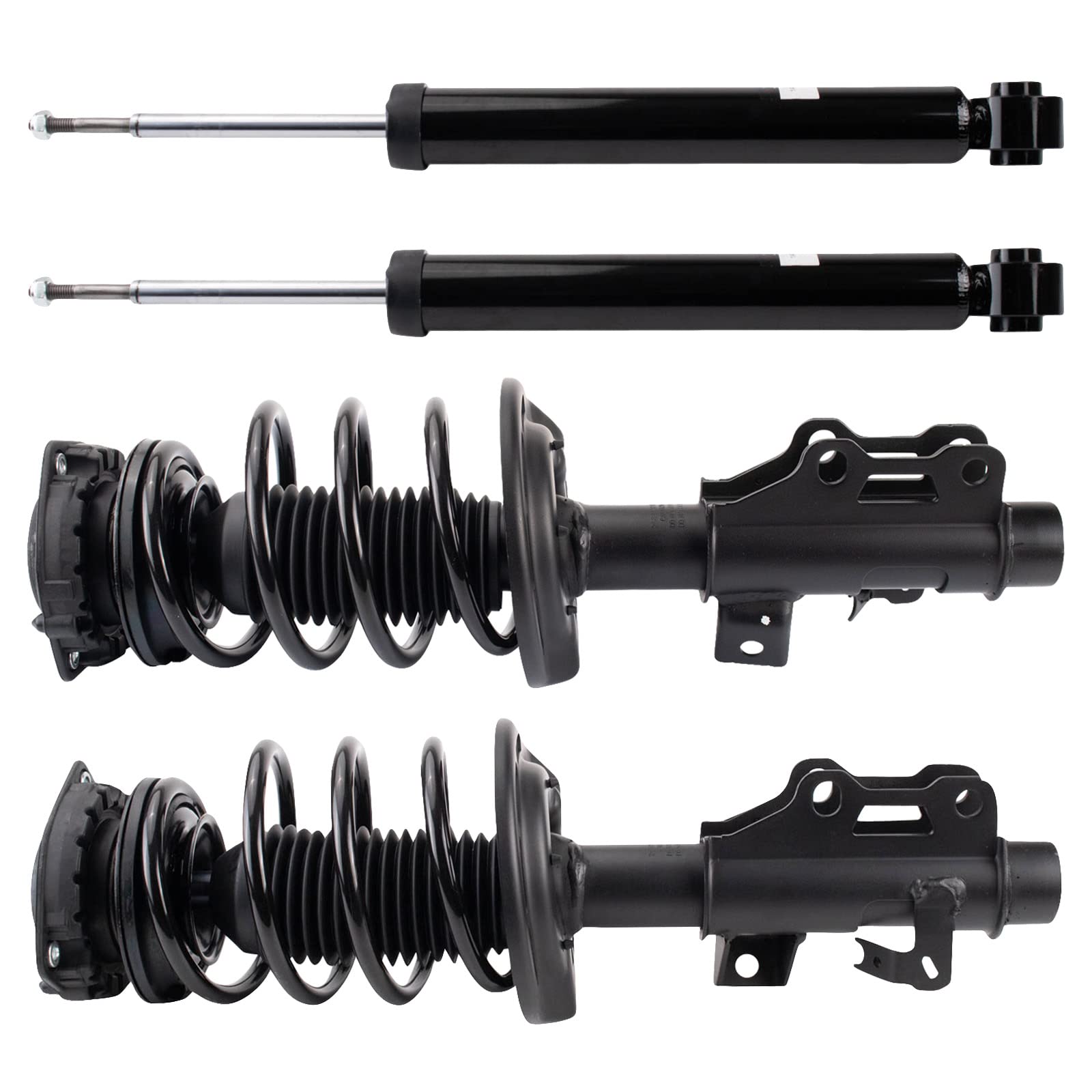 Trq Front And Rear Complete Strut Assembly & Shock Absorber Kit Complete Strut & Coil Spring Assembly Compatible With 2016-2019