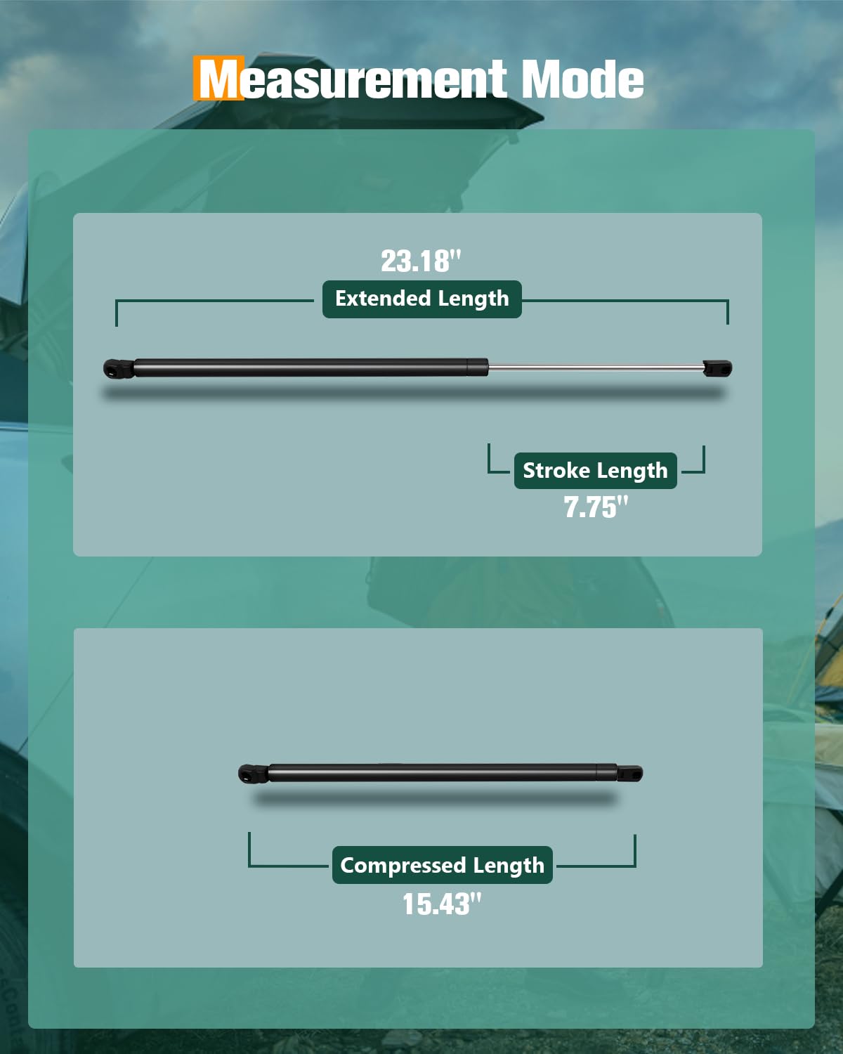 Scitoo 6470 2Pcs Lift Supports 23.18'' Fit For Chevrolet For Equinox 2010-2017 Shock Struts Hood