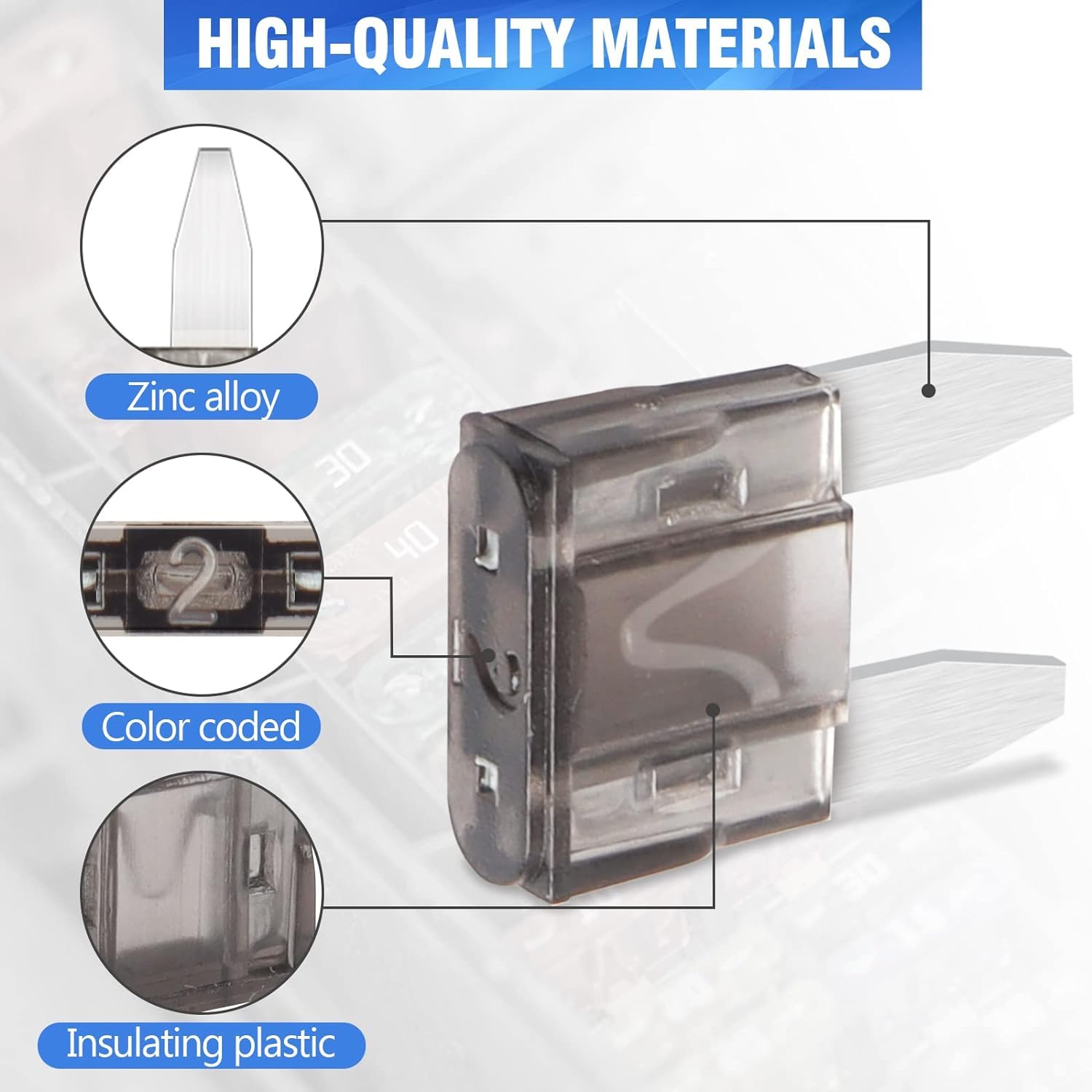 75 Pcs 2Amp Mini Fuse, 2 A Mini Car Blade Automotive Fuses for Car RV Truck SUV Motorcycle Boat