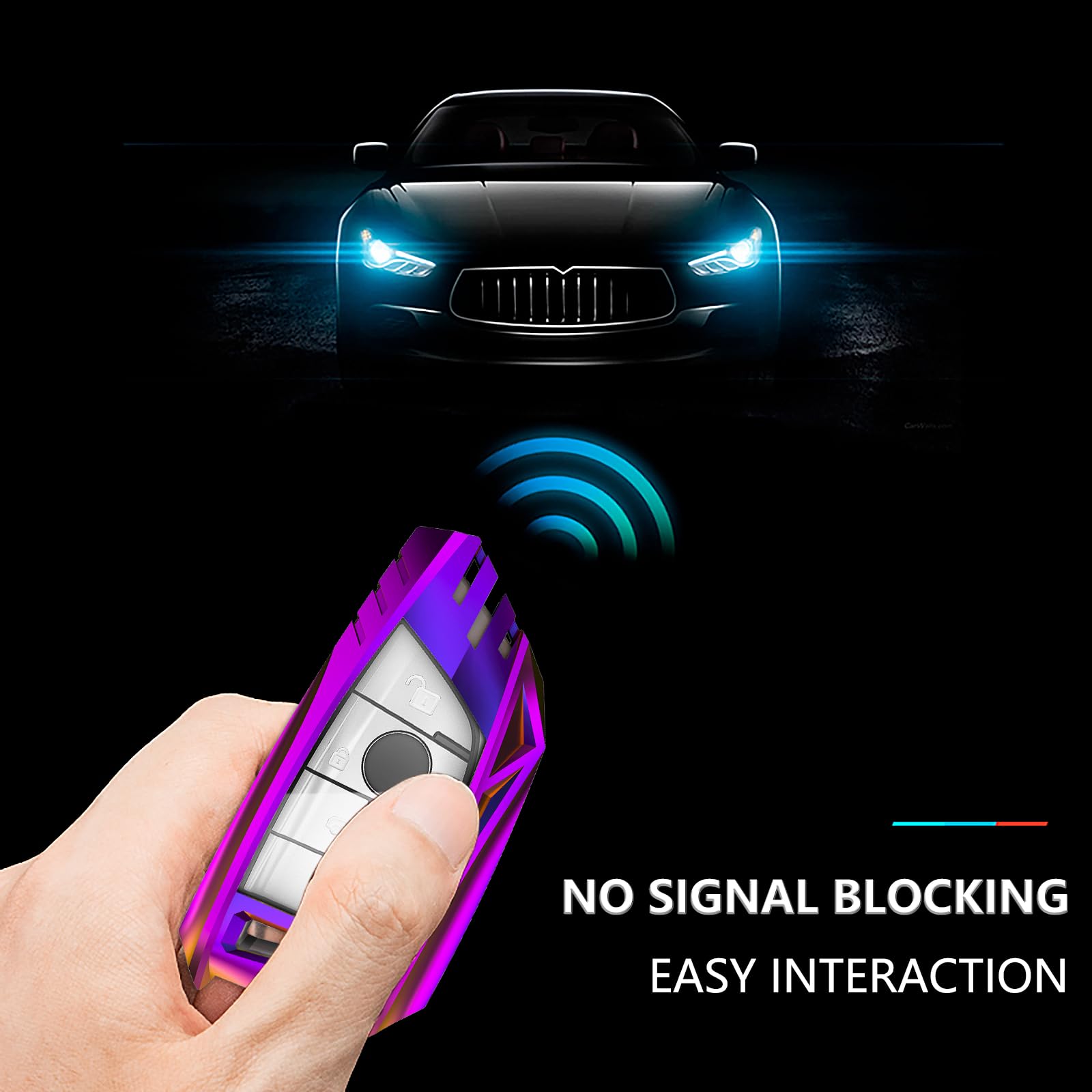 Ocezbiis For Bmw Key Fob Cover,Keychain,Zinc Alloy Protection Car Key Shell Case Compatible With Bmw Smart Remote Keyless Entry