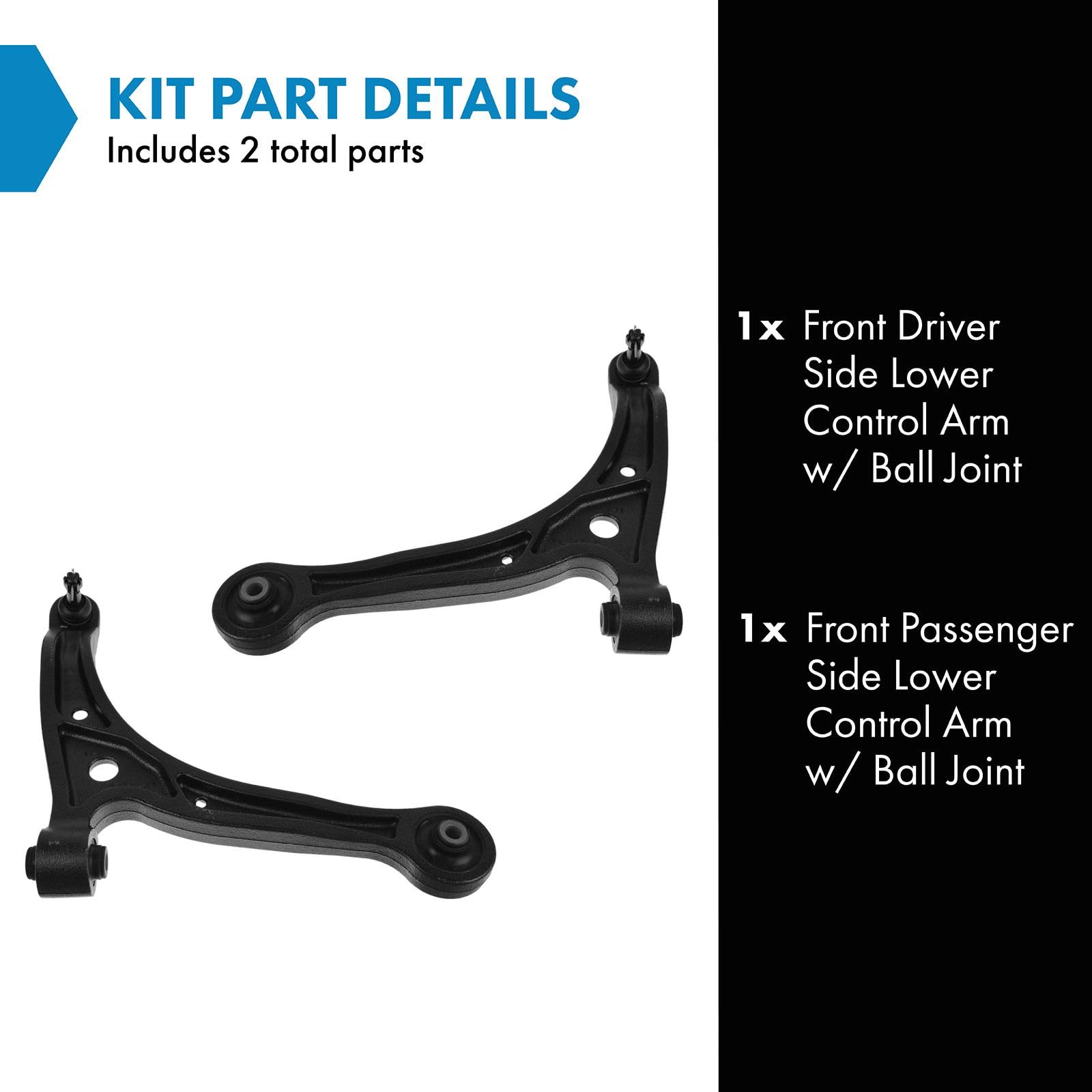 Trq Front Lower Control Arm With Ball Joint Set Compatible With 1999-2004 Honda Odyssey