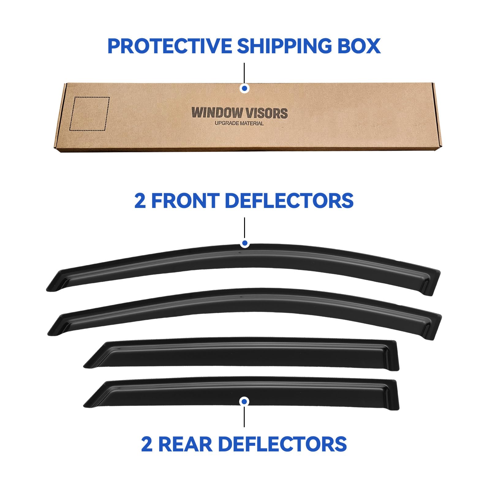 Window Visors Rain Guards for 2010 2011 2012 2013 2014 2015 Hyundai Tucson, Out-Channel Window Vent Wind Deflectors Visors Shade