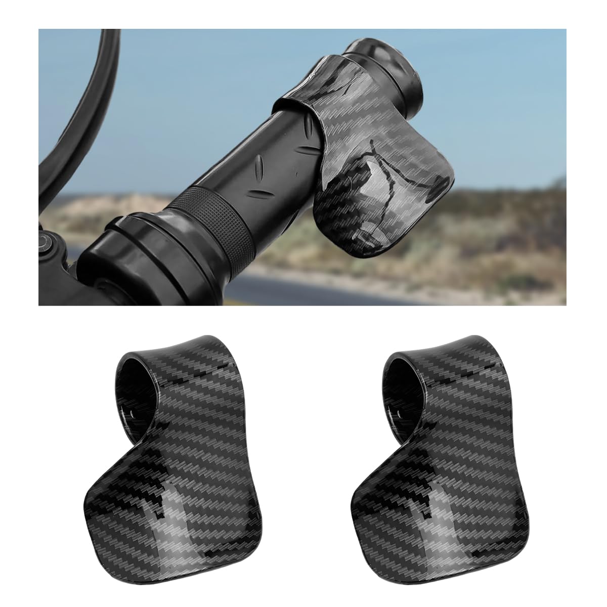 KVAEY 2 PCS Motorcycle Cruise Control, Stable Carbon Fiber Throttle Mounted Motorcycle Cruise Assist, Handrest Wrist Cruise Assi