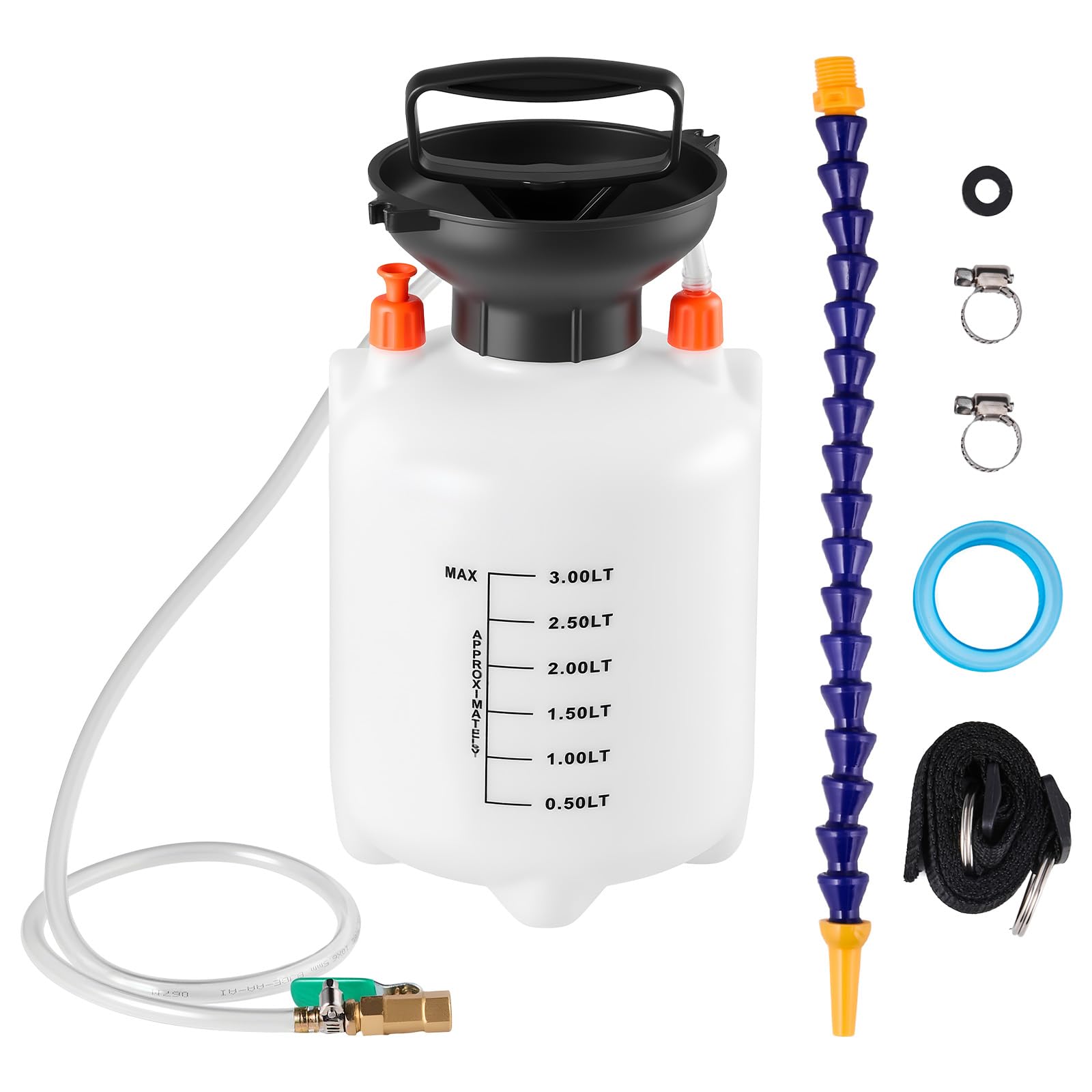 VEVOR Transmission Fluid Pump, 3 L Capacity, Manual Fluid Transfer Pump with 47 in Long Horse & HDPE Tank, Transmission Oil Pump