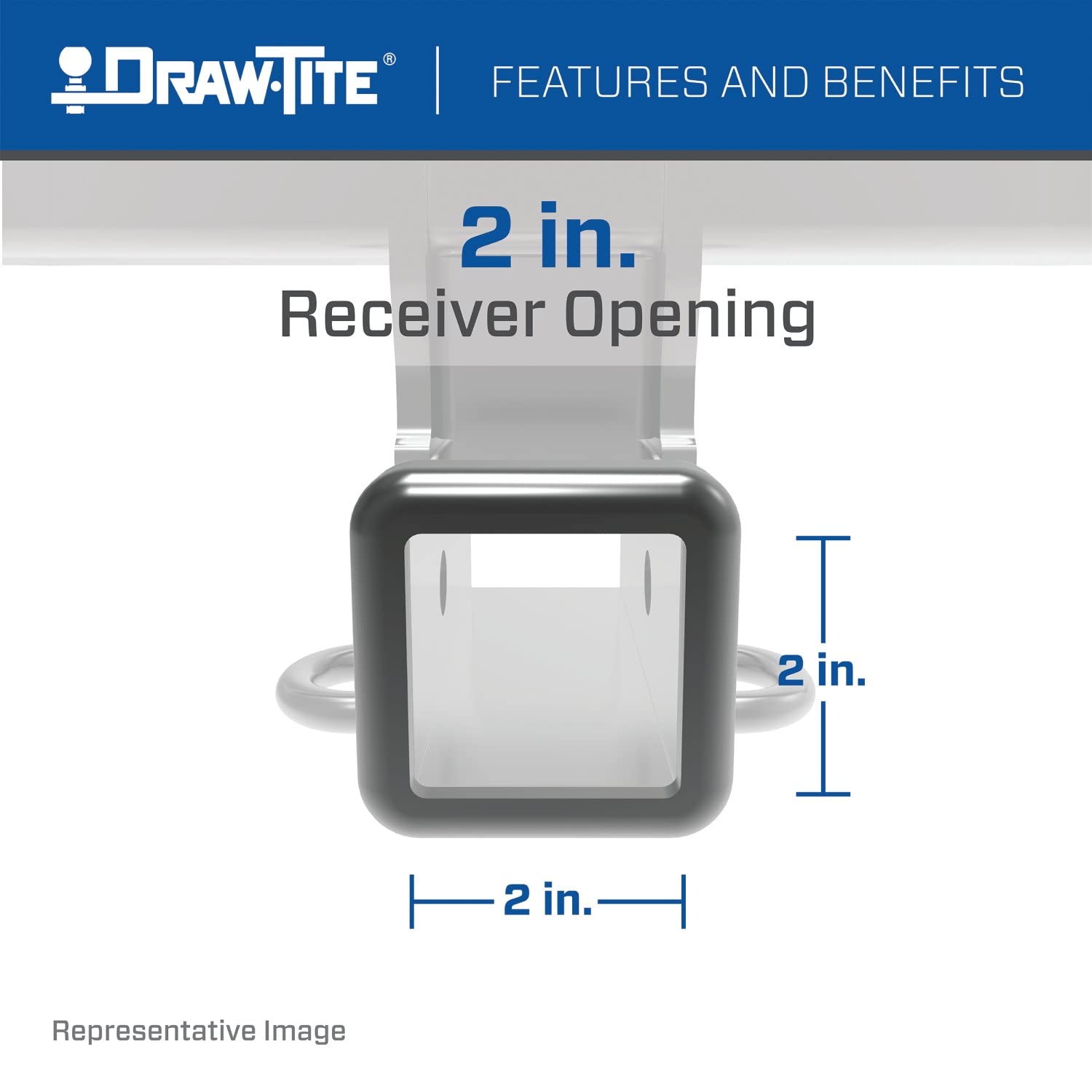 Draw-Tite 76419 Class 3 Trailer Hitch, 2 Inch Receiver, Compatible With 2018-2022 Chevrolet Equinox, 2018-2023 Gmc Terrain