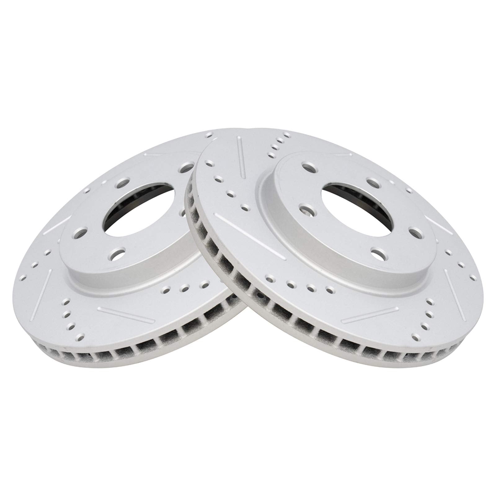 Trq Front Performance Brake Rotors Set Premium G-Coated Compatible With 2007-2012 Dodge Caliber 2008-2017 Mitsubishi Lancer