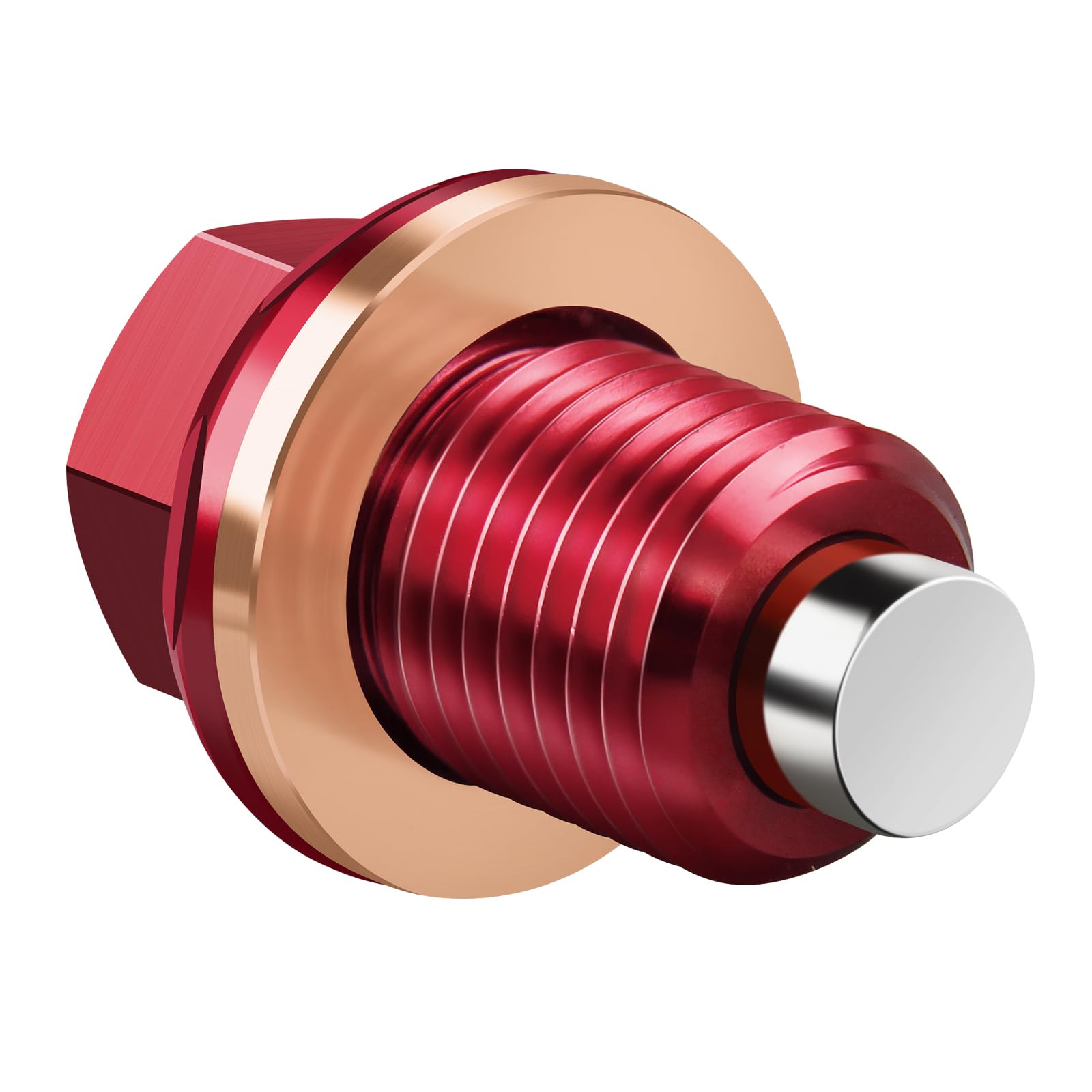 M14 X1.5 Magnetic Oil Drain Plug 7075 Aluminum Cnc Craft With Crush Washer Gaskets Replacement For Ford Gm Hyundai Kia And More 