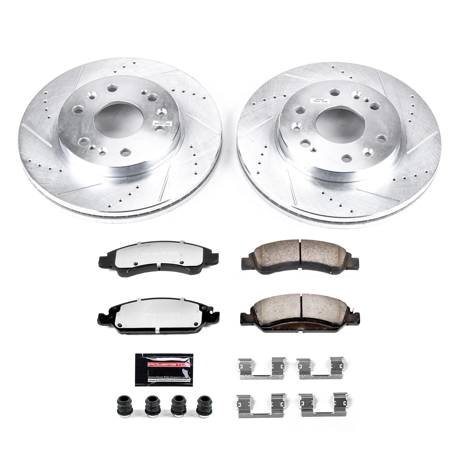 Power Stop K2069-36 Front Truck & Tow Drilled and Slotted Rotors and Z36 Carbon-Fiber Ceramic Brake Pads Brake Kit For Cadillac