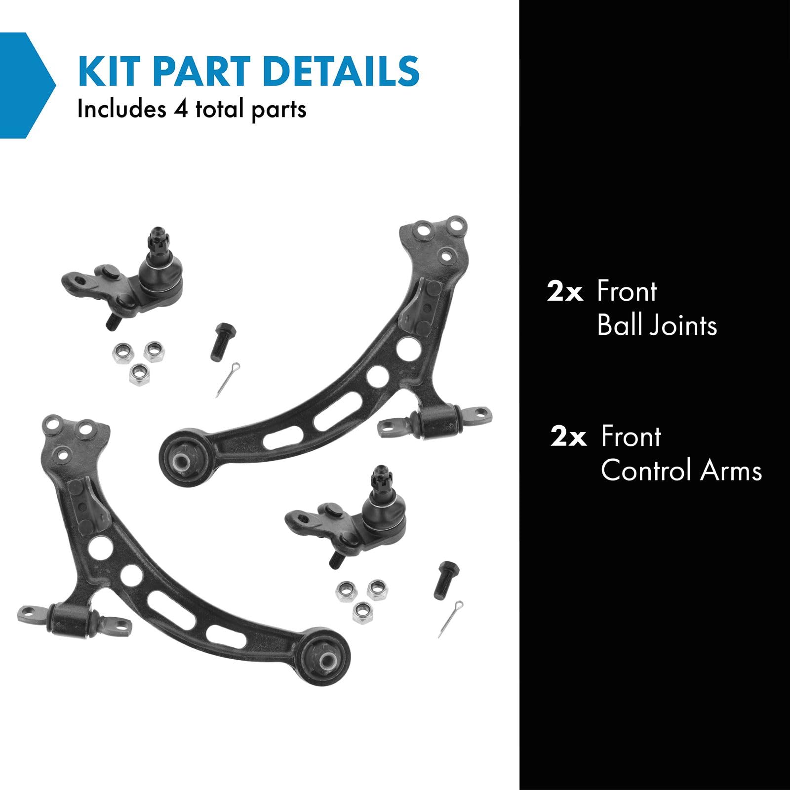TRQ Front Lower Control Arm with Ball Joint Set Compatible with 1992-2001 Lexus ES300 1999-2003 RX300 1995-1997 Toyota Avalon Ca