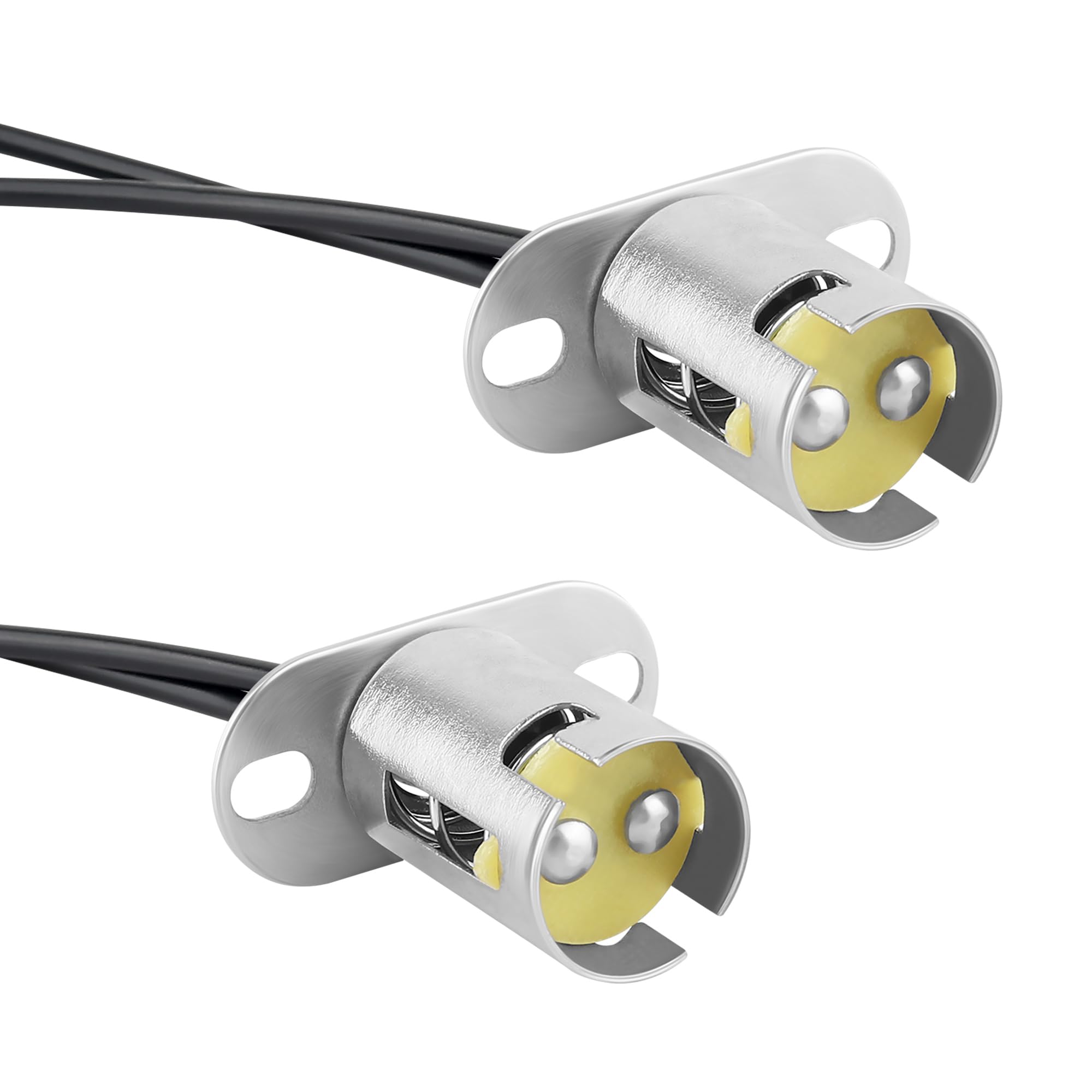 IHOTDER 2PCS Car Bulb Socket,BA15D Car Light Bulb Socket Adapter with 2 Wire Connectors,Multi-Purpose BA15D LED Bulb Socket Hold