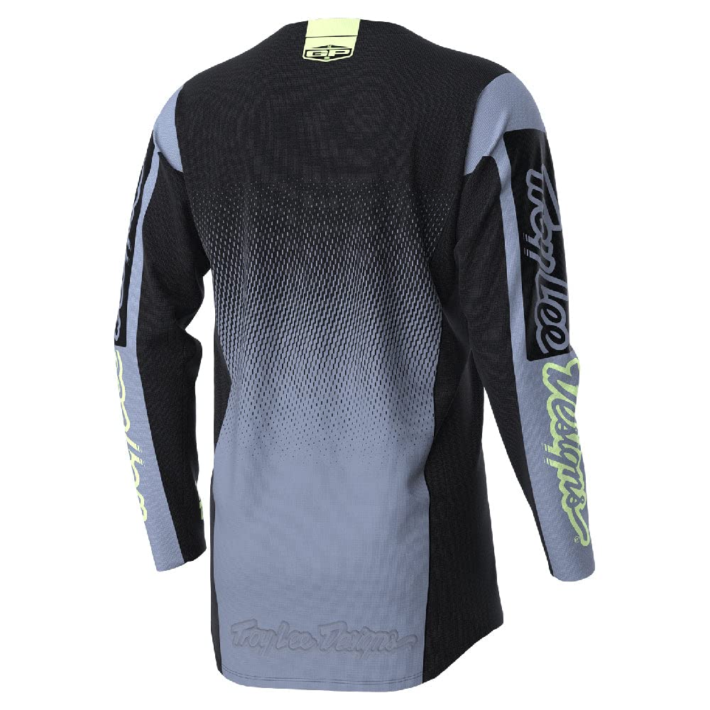 Troy Lee Designs Offroad Motocross Dirt Bike ATV Motorcycle Powersports Racing Jersey Shirt for Men, GP (Solid Black/Gray, S)