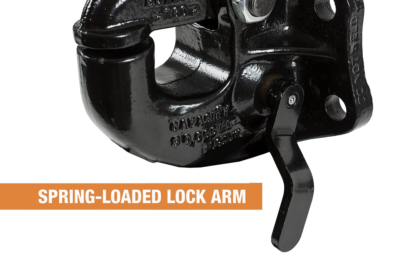 Buyers Products 45 Ton Pintle Hook - 90,000 Lbs MGTW, 18,000 Lbs MVL - Black, 45-Ton Capacity, Mounting Kit Sold