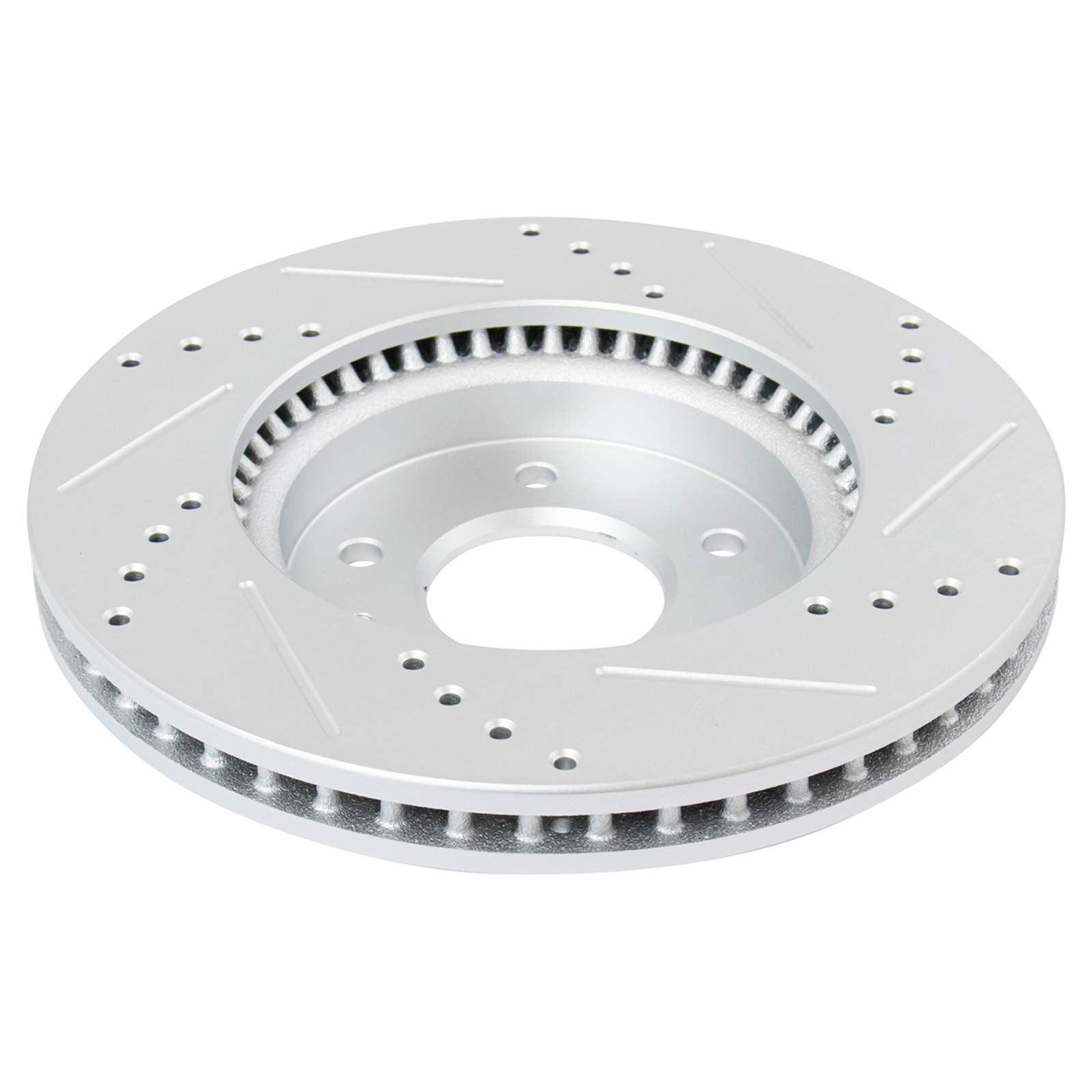 Trq Front Performance Brake Rotors Set Premium G-Coated Cross Drilled & Slotted Compatible With 2012-2015 Chevrolet Captiva Spor