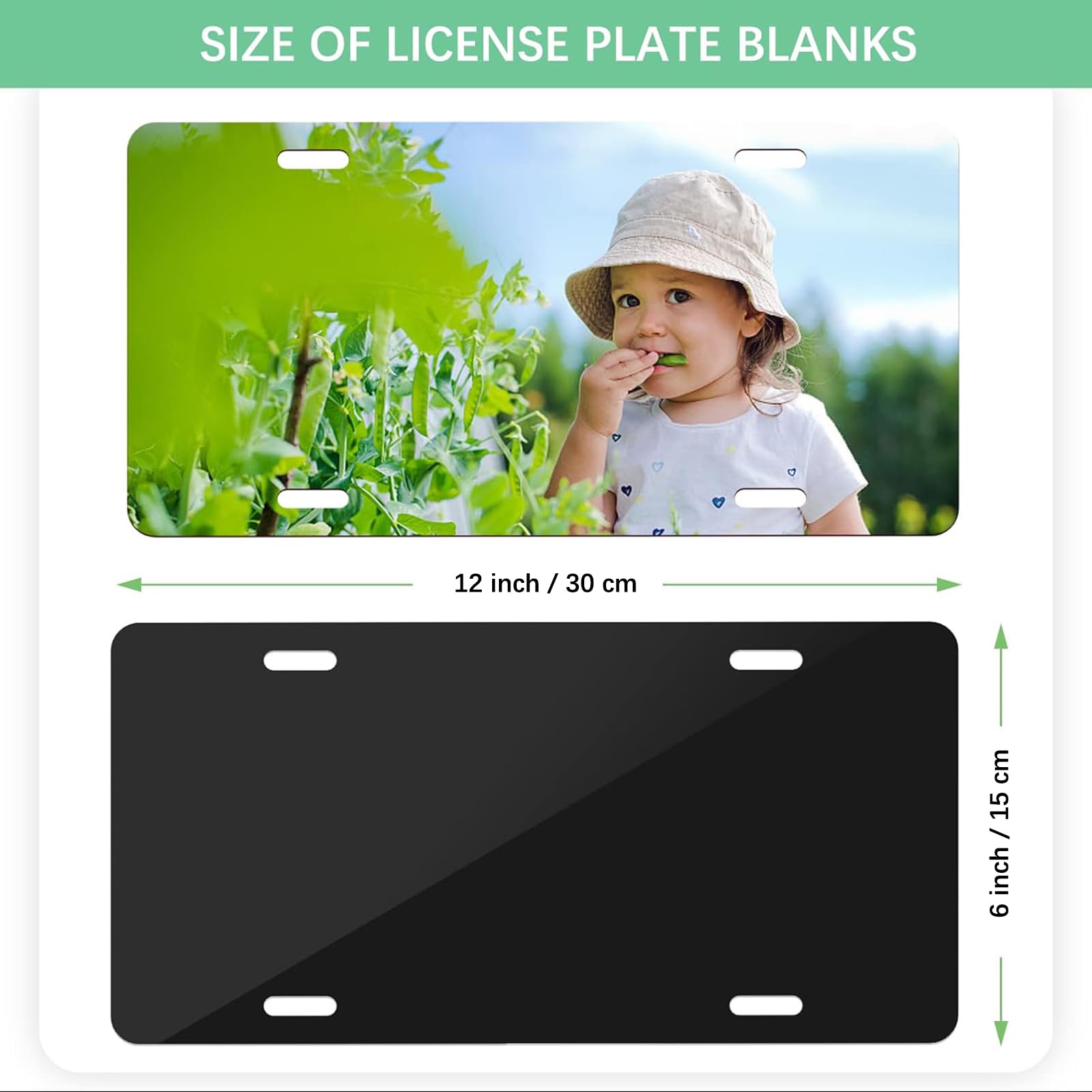 Nomiou 4Pcs Blank Metal Automotive License Plate Plates Tag For Custom Design Work (Black)