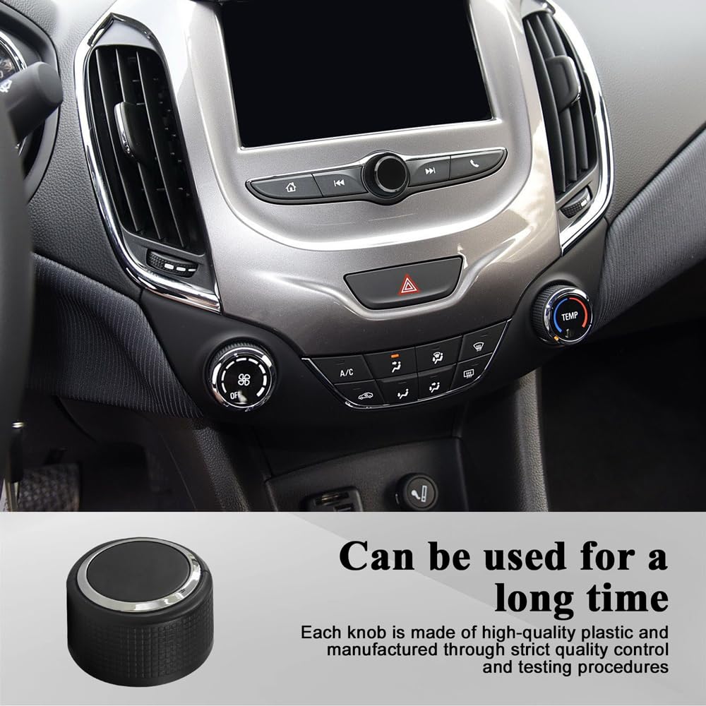 QZTYTY 2PCS Rear Audio Control Knob Dial Tuner, Car Radio Repair Kit Replacement Button, Compatible with Chevy GMC Cadillac Buic