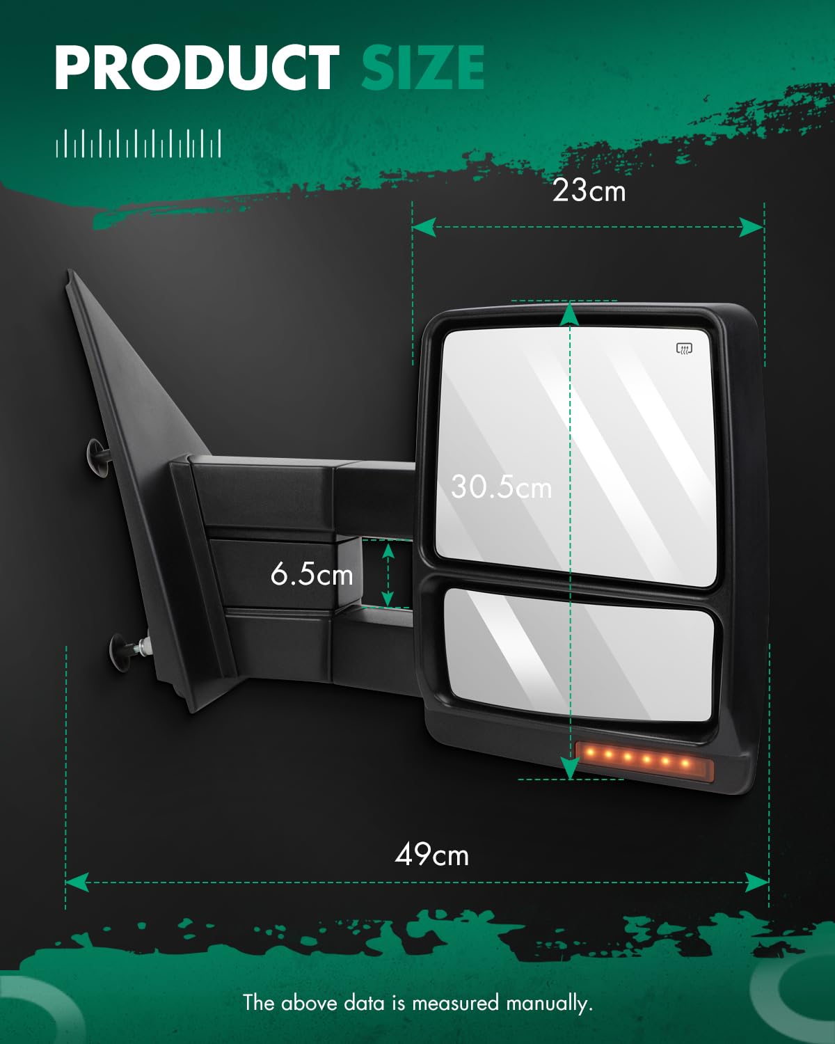 SCITOO Towing Mirrors Compatible With 2004-2015 For Ford For F-150 Pickup Truck A Pair(Left Right Side Tow Mirrors) With Power A