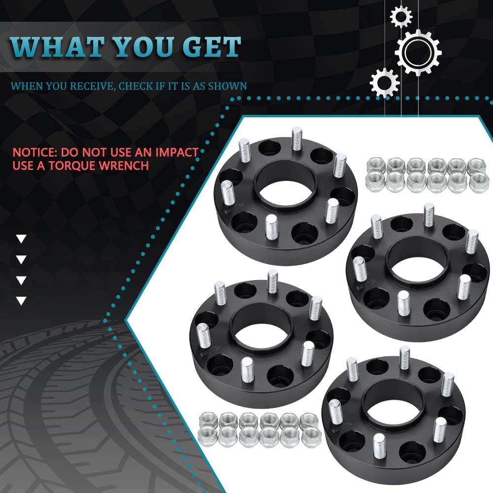IRONTEK 4pcs 1.5'' Hub Centric Wheel Spacers 6x5.5/6x139.7mm Wheel Spacer Adapter (14x1.5 Studs 78.1mm Hub Bore) for Chevy Silve