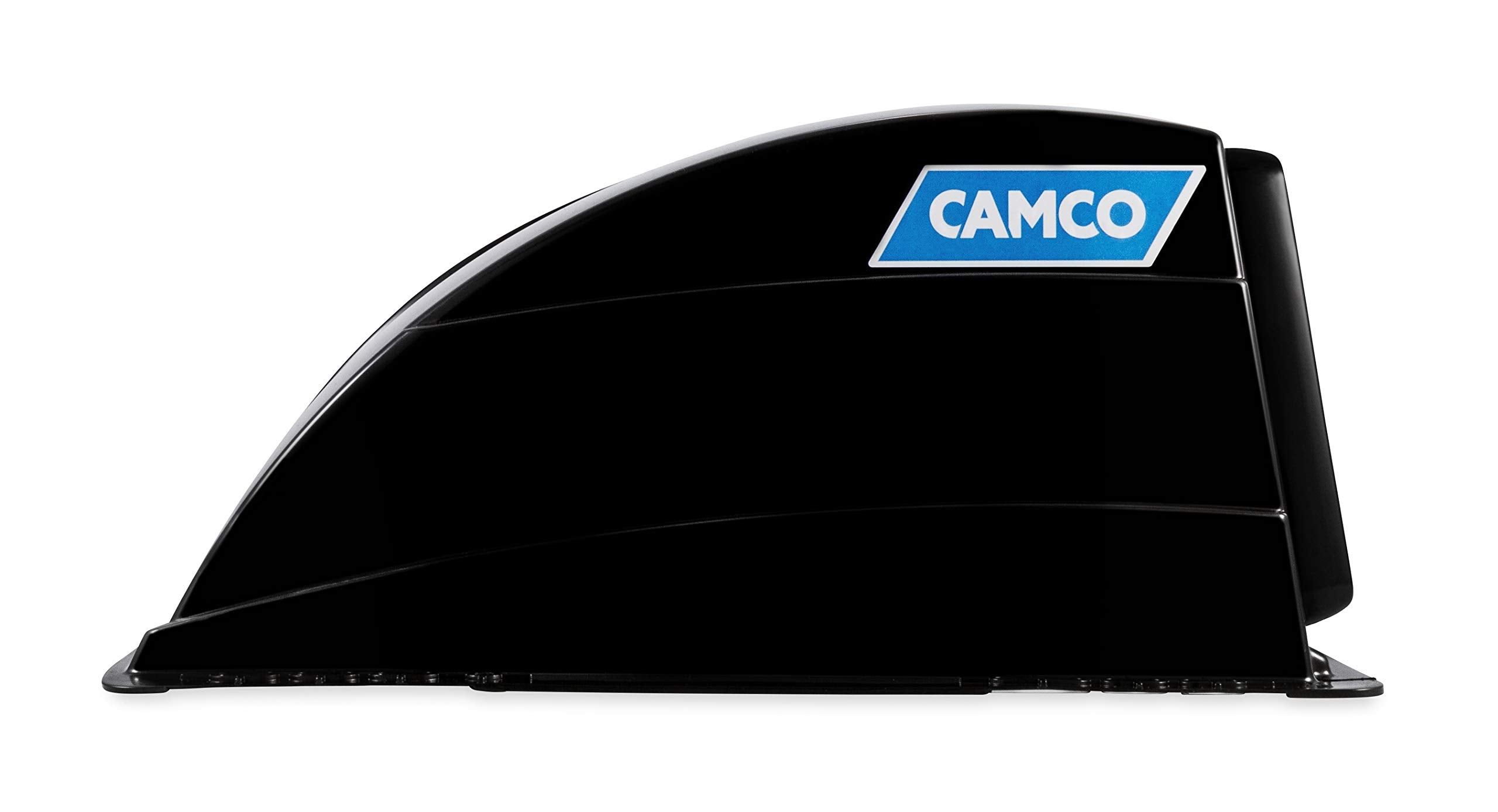 Camco Standard Roof Vent Cover, Opens For Easy Cleaning, Aerodynamic Design, Easily Mounts To Rv With Included Hardware-Black (2